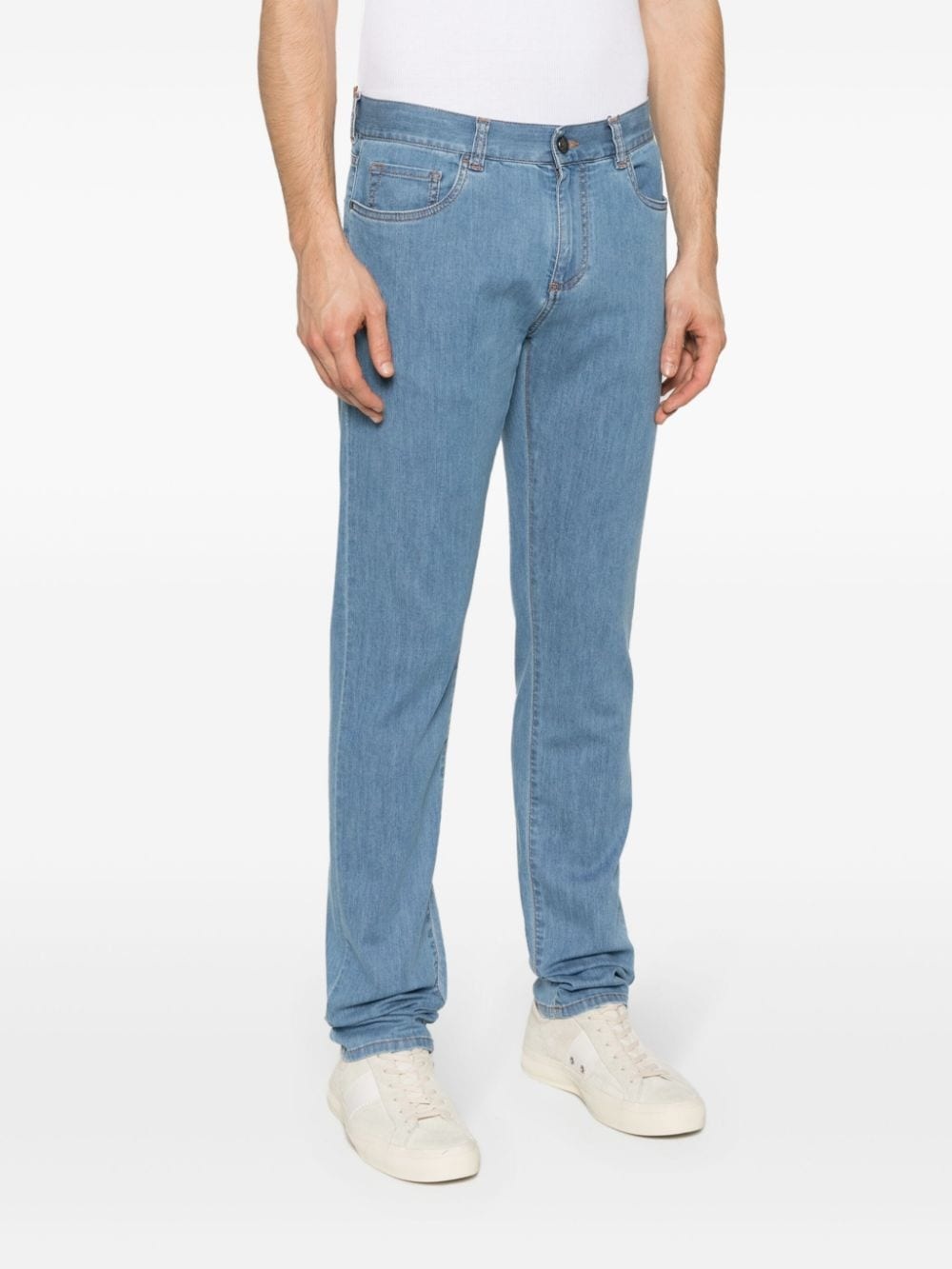 logo-patch slim-fit jeans - 3