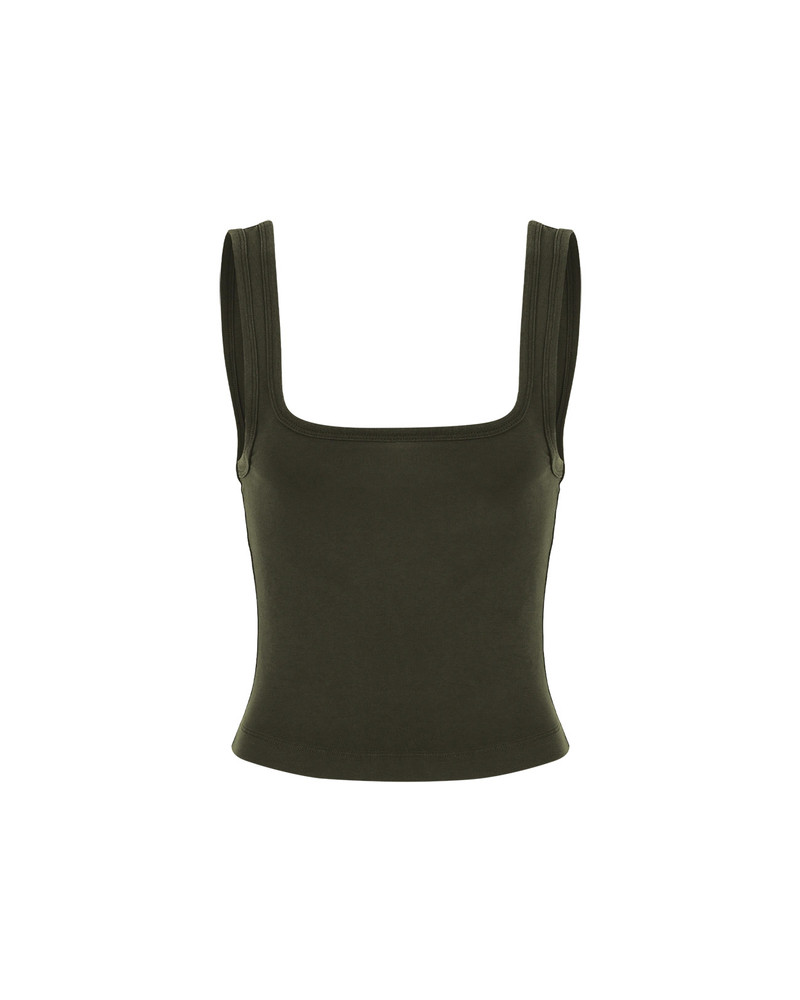 entire studios SQUARE NECK TANK MILITARY outlook