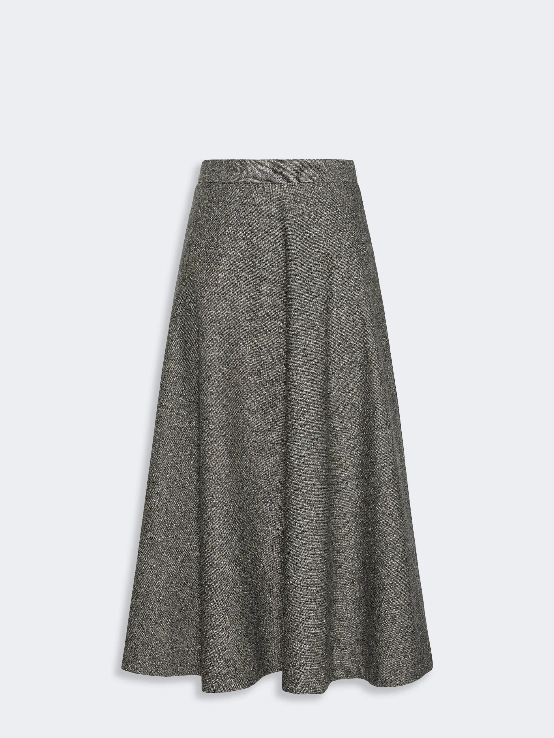 PALAZZI Wool-blend skirt - WHITE BLACK - 1