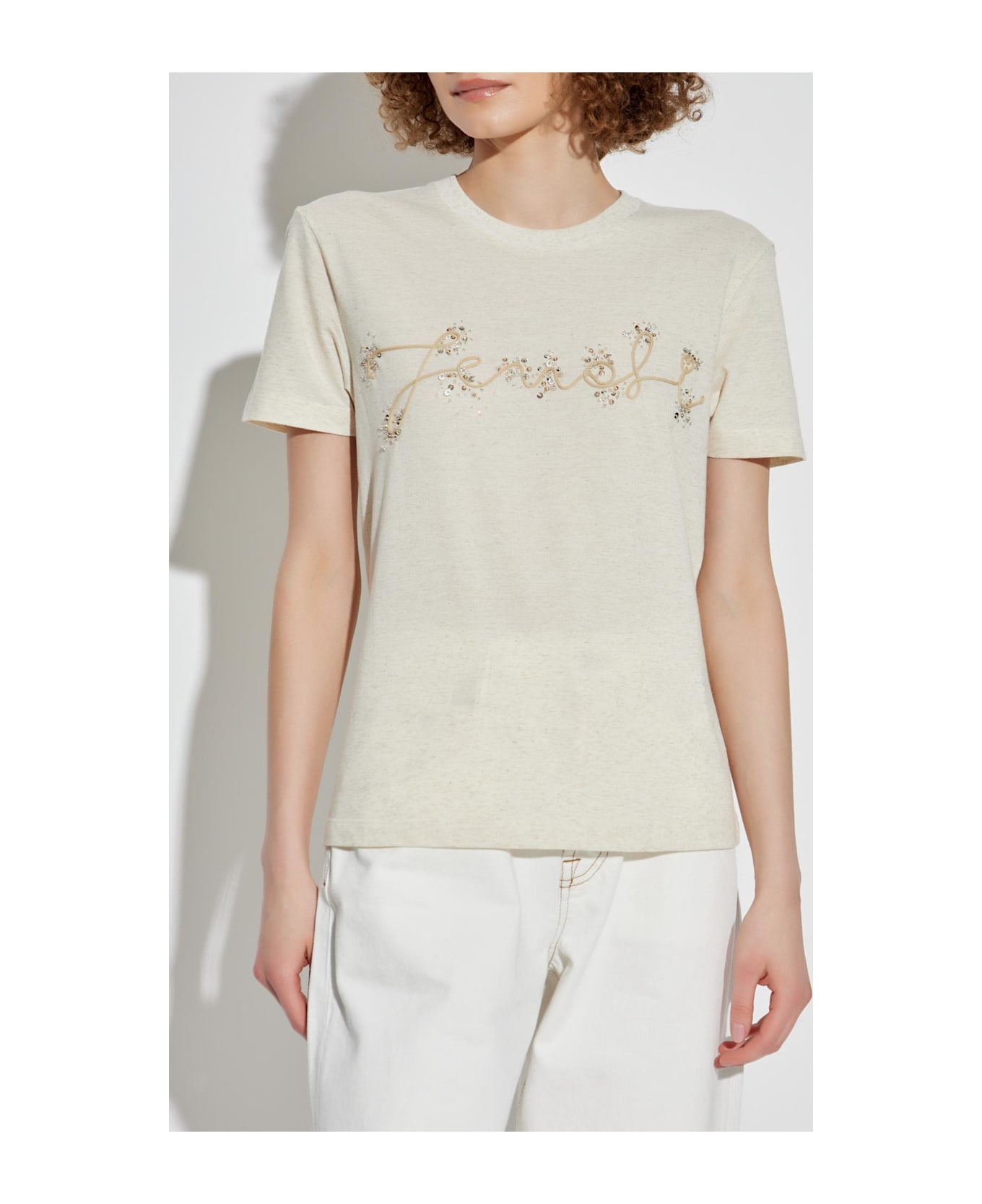 Fendi T-shirt With Shimmering Appliqués - 3