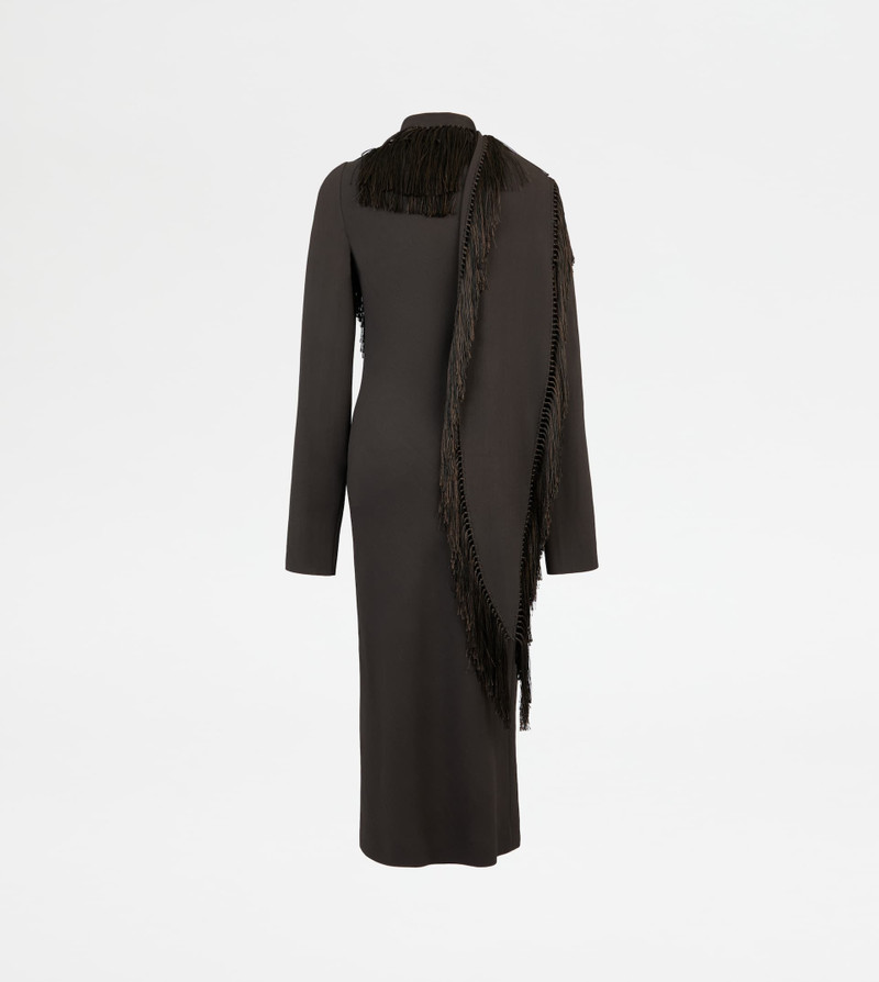 WOOL BLEND DRESS - BROWN 2