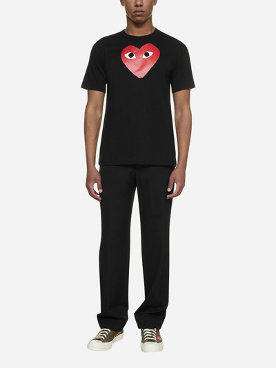 Comme des Garçons PLAY Heart logo print cotton t-shirt outlook