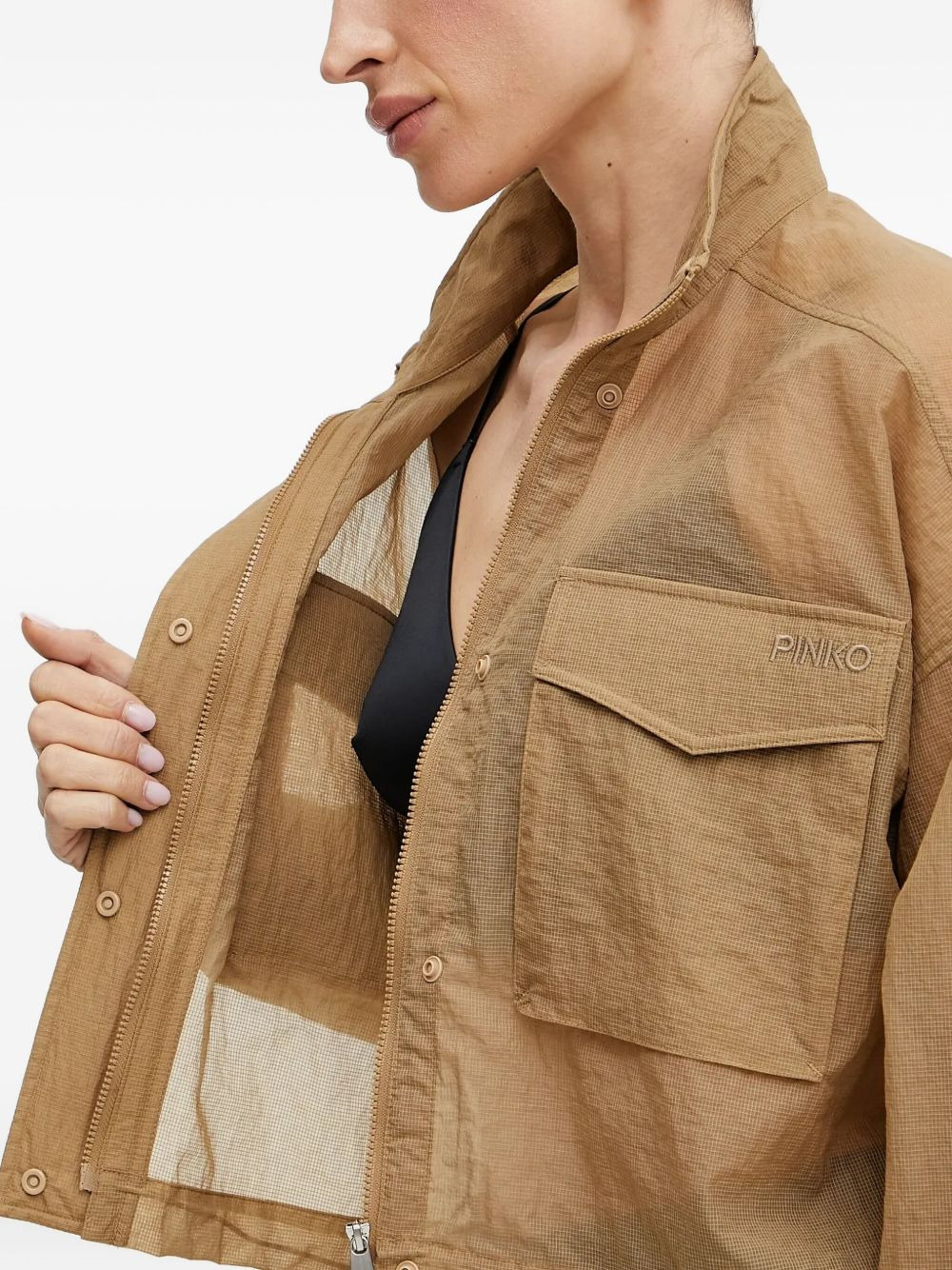 flap-pocket cropped jacket - 5
