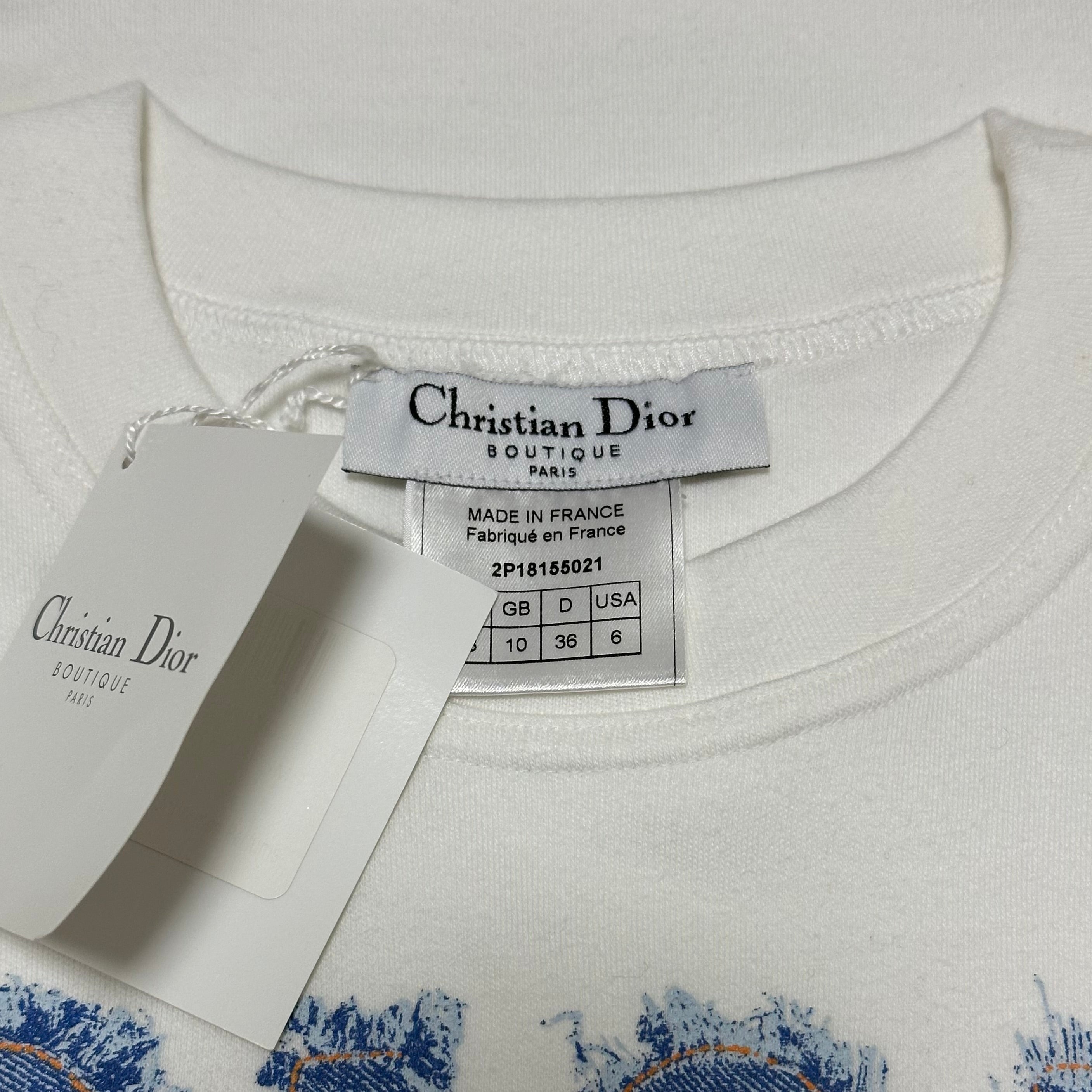 CHRISTIAN DIOR Spring Summer 2002 "DIOR PARFUMS" Denim Look Logo T-Shirt - 5