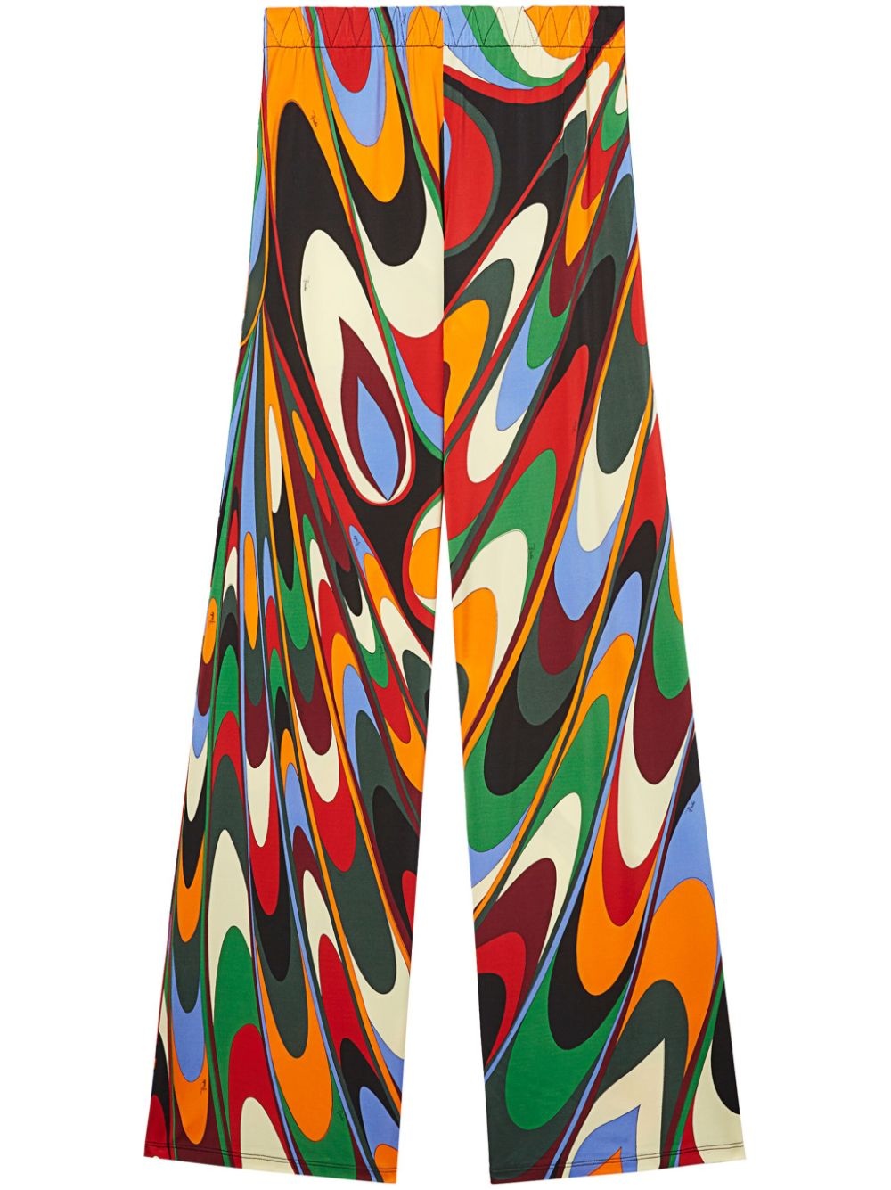 Onde-print satin palazzo trousers - 1