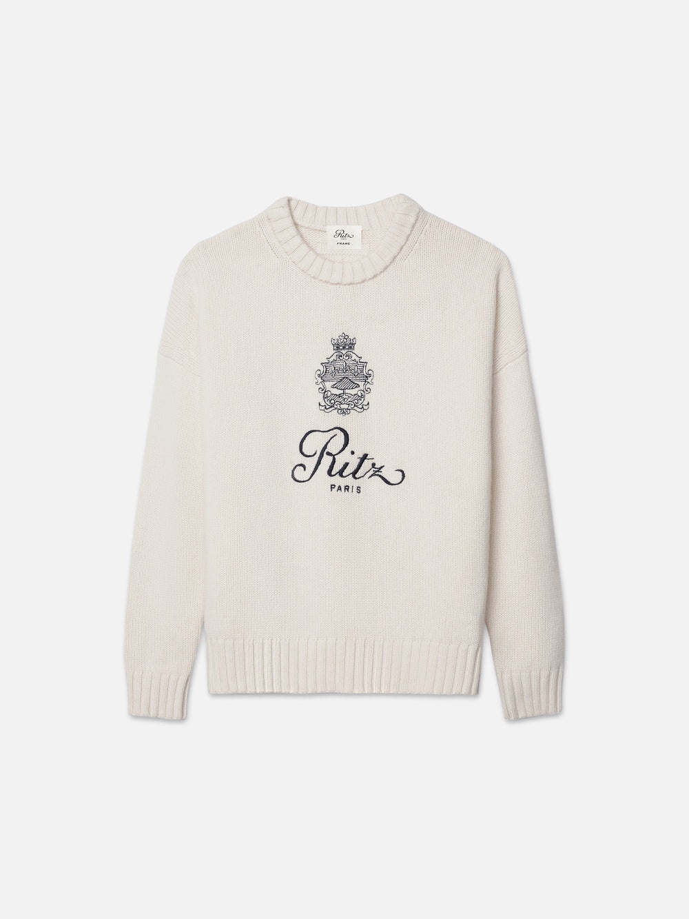 Ritz Unisex Cashmere Sweater in Off White - 1