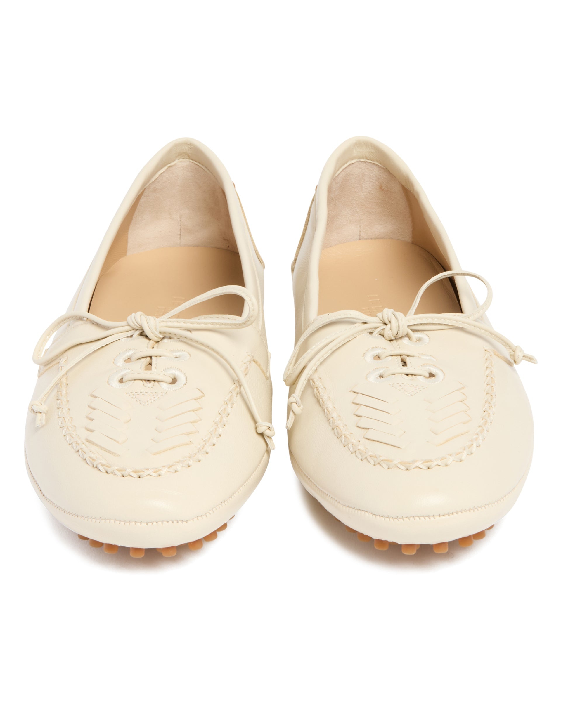 White Leather Loafers - 4