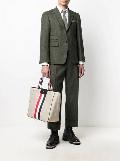 Thom Browne striped canvas tote bag outlook