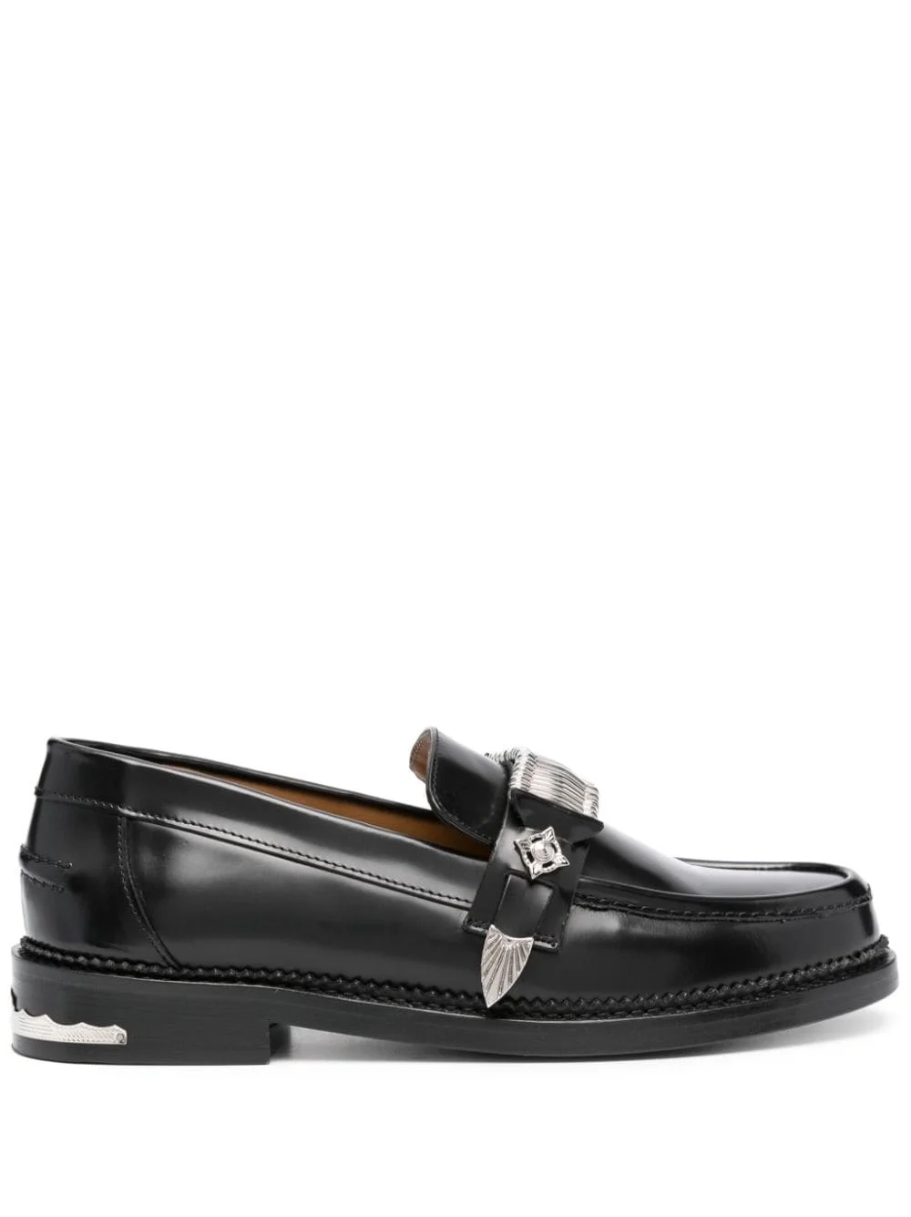 buckle-detail leather loafers - 1