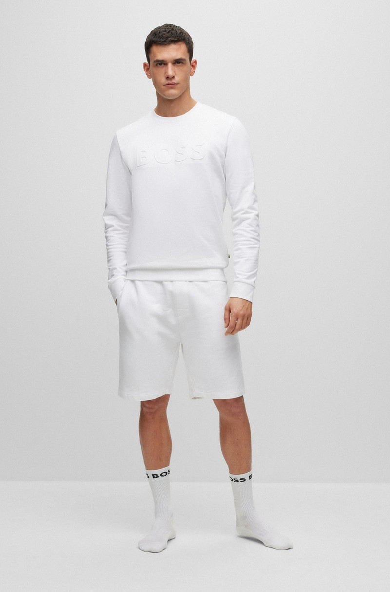 BOSS COTTON-TERRY LOUNGEWEAR SHORTS WITH EMBOSSED LOGO outlook