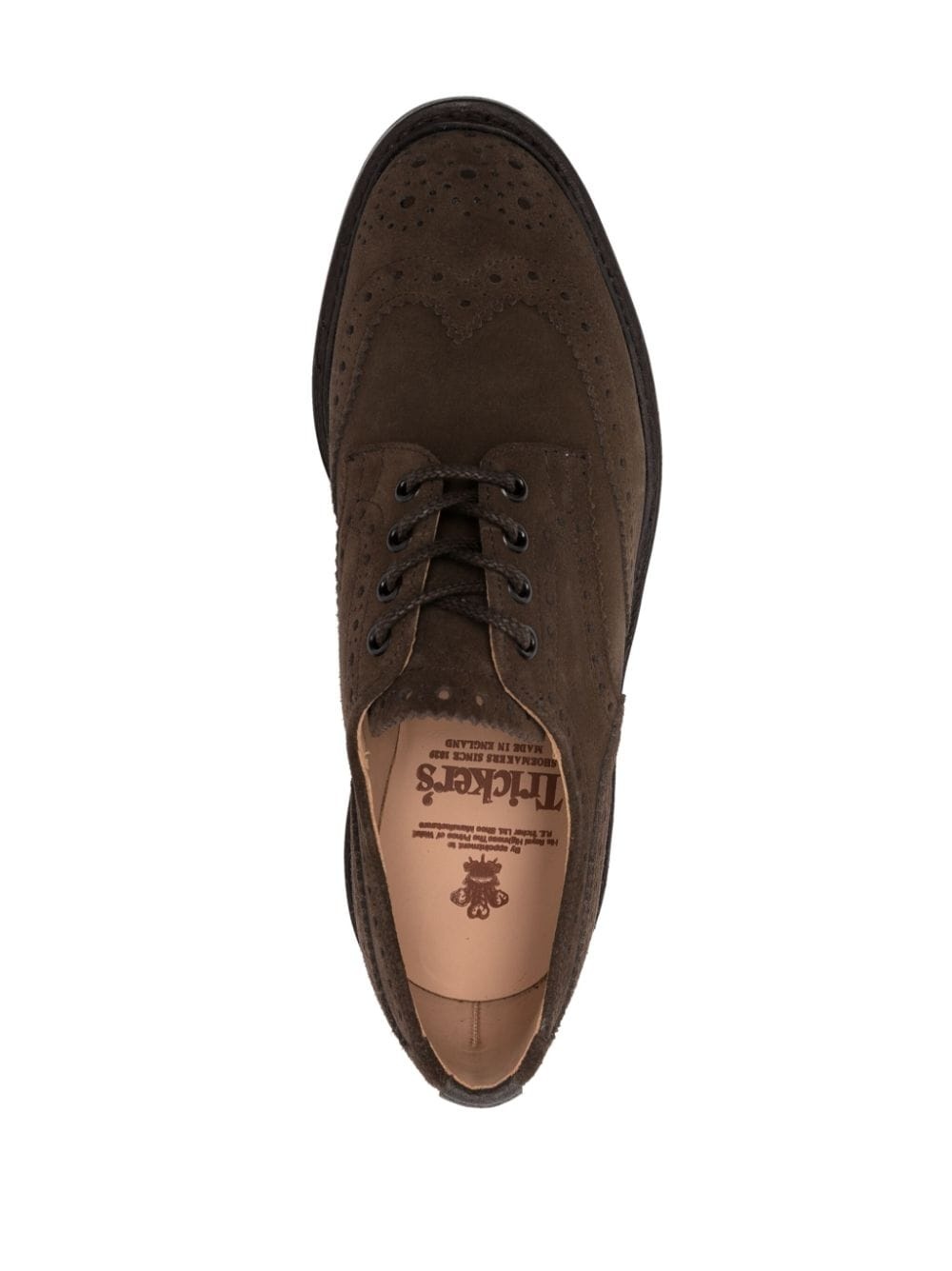 brogue-detail suede brogues - 4