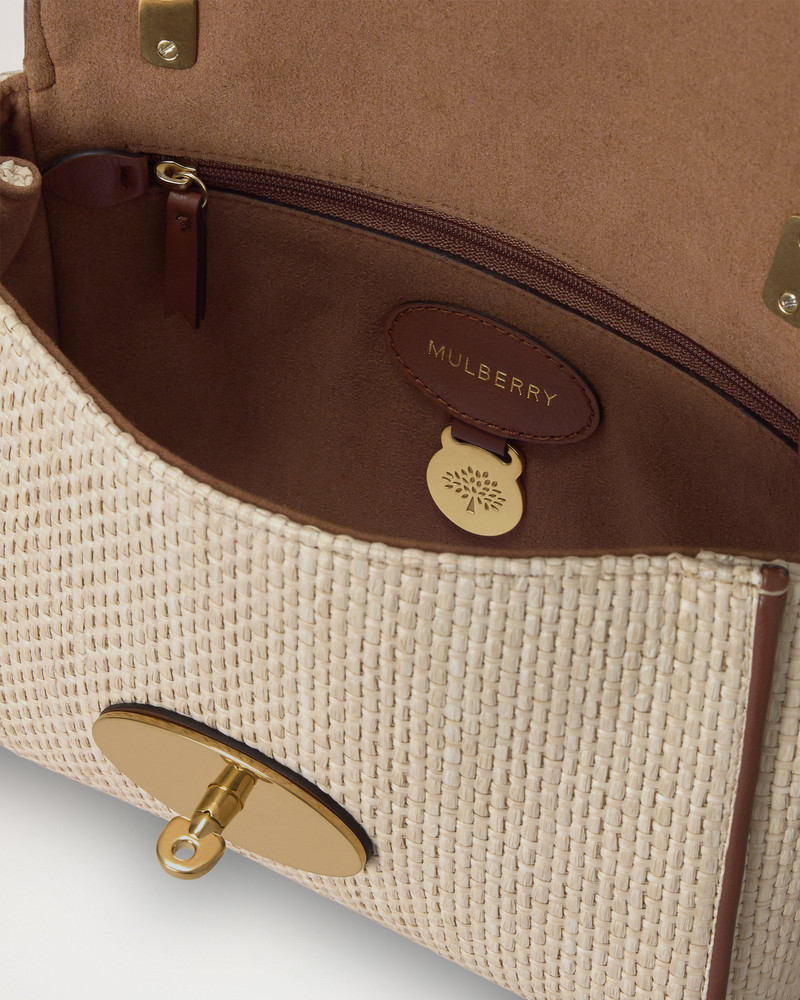 Lily Ecru & Bright Oak Raffia & Leather Trim 5