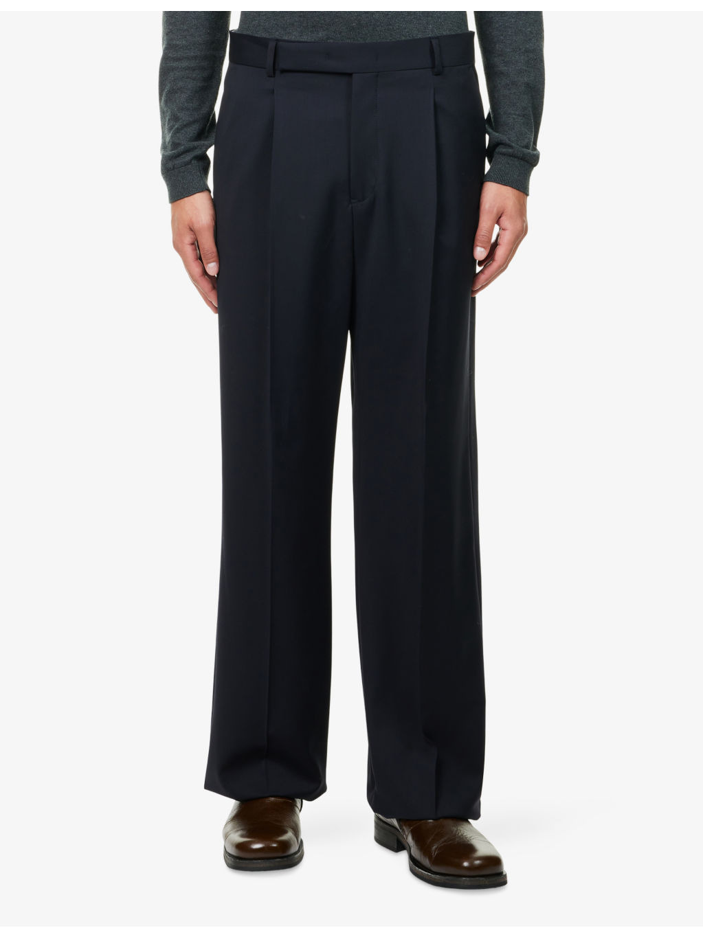 Tailored Wide-Leg Wool Trousers - 3