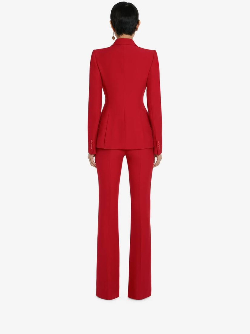 Narrow Bootcut Trousers in Welsh Red 4