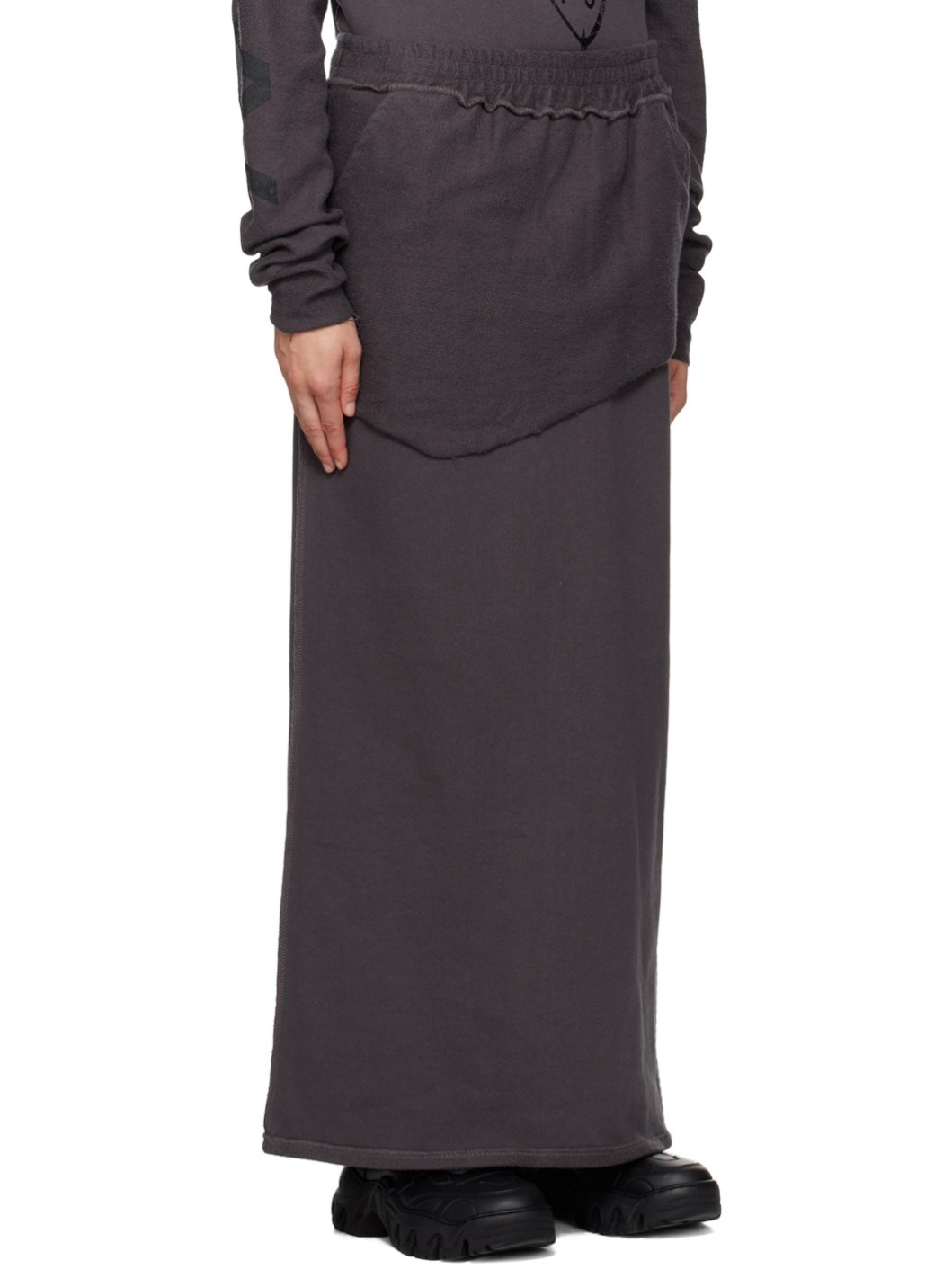 Gray Layered Maxi Skirt - 2
