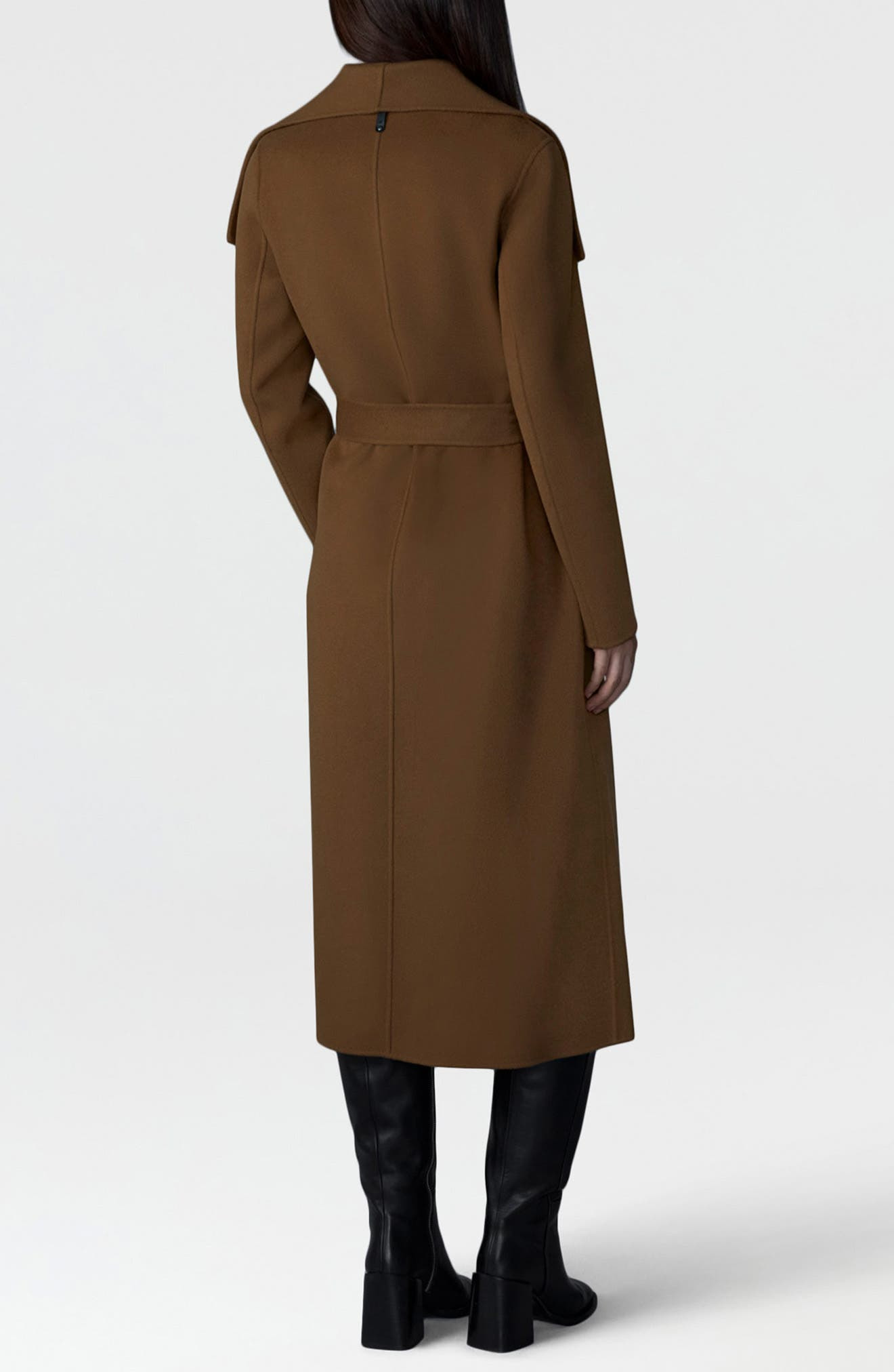 Mackage Mai Wool Long Wrap Coat in Earth Brown at Nordstrom - 2