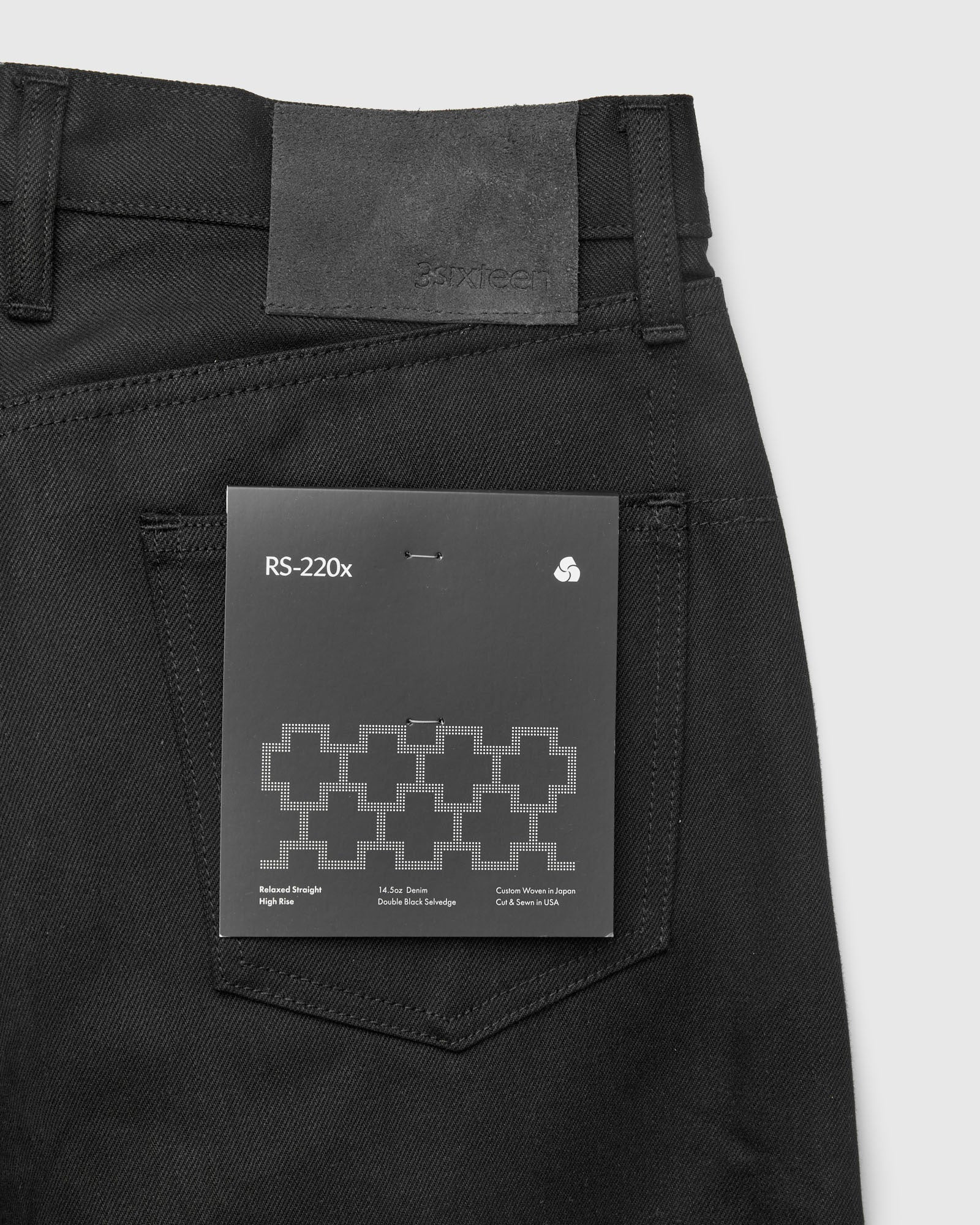RS-220x 14.5oz Solid Black Selvedge Denim - Relaxed Straight Fit - 4