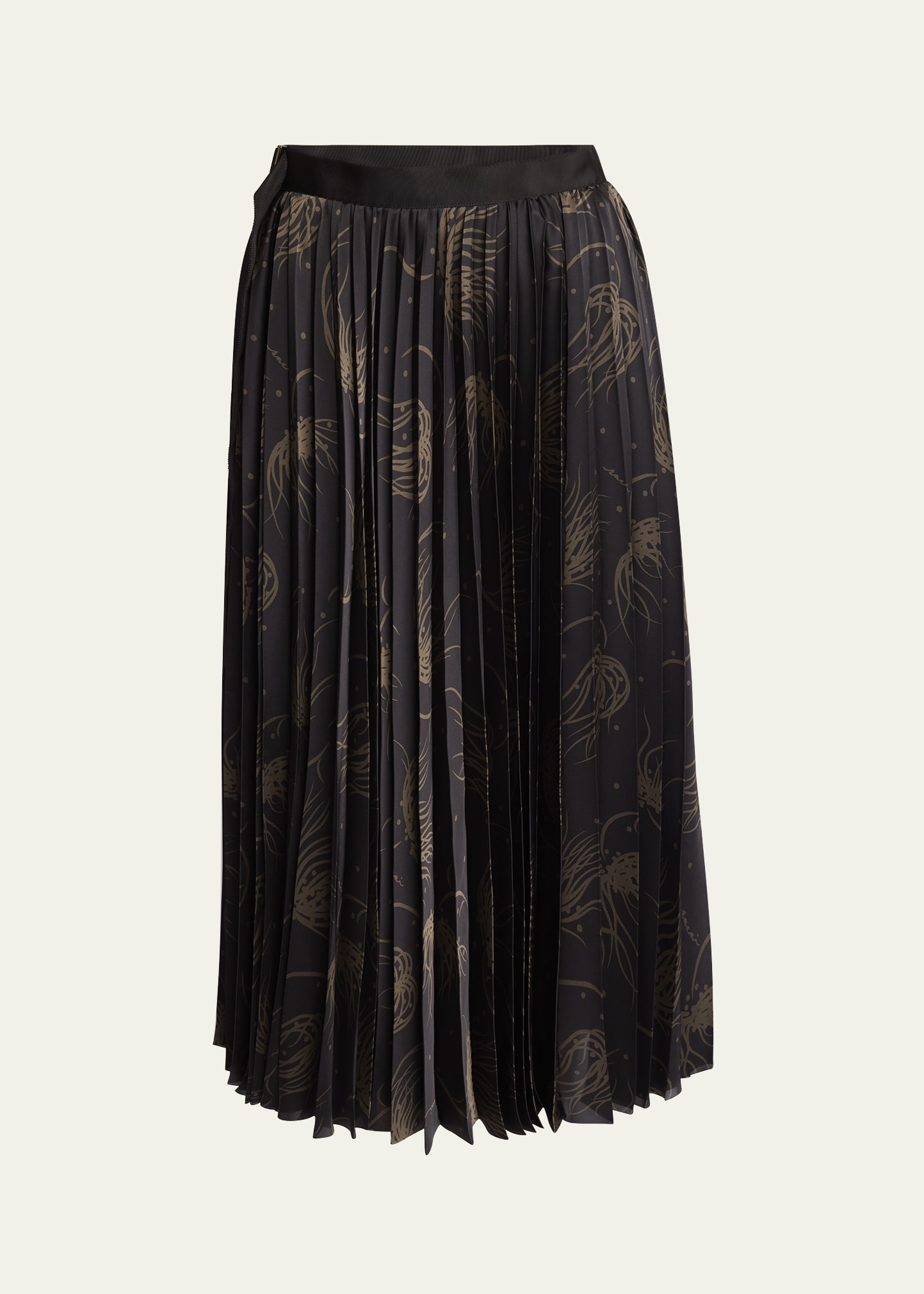■sacai■サカイ■ Dot Flower Pleated Satin Midi Skirt ■ Sacai Dot Flower Pleated Satin Midi Skirt | Nordstrom