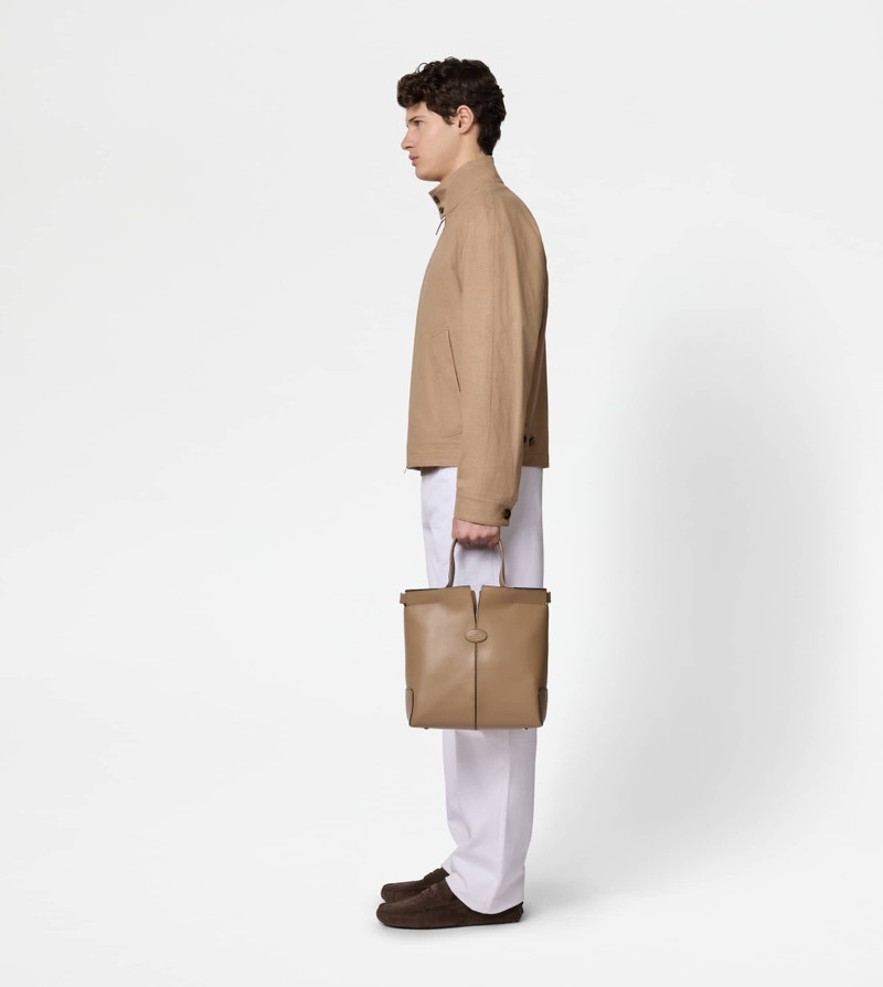 TOD'S DI BAG FOLIO IN LEATHER SMALL - BROWN 5