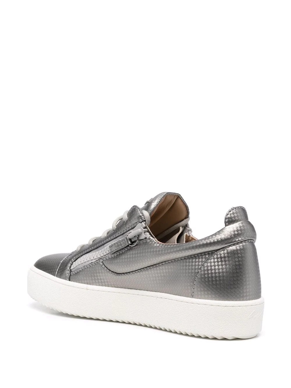 metallic-effect low-top trainers - 3