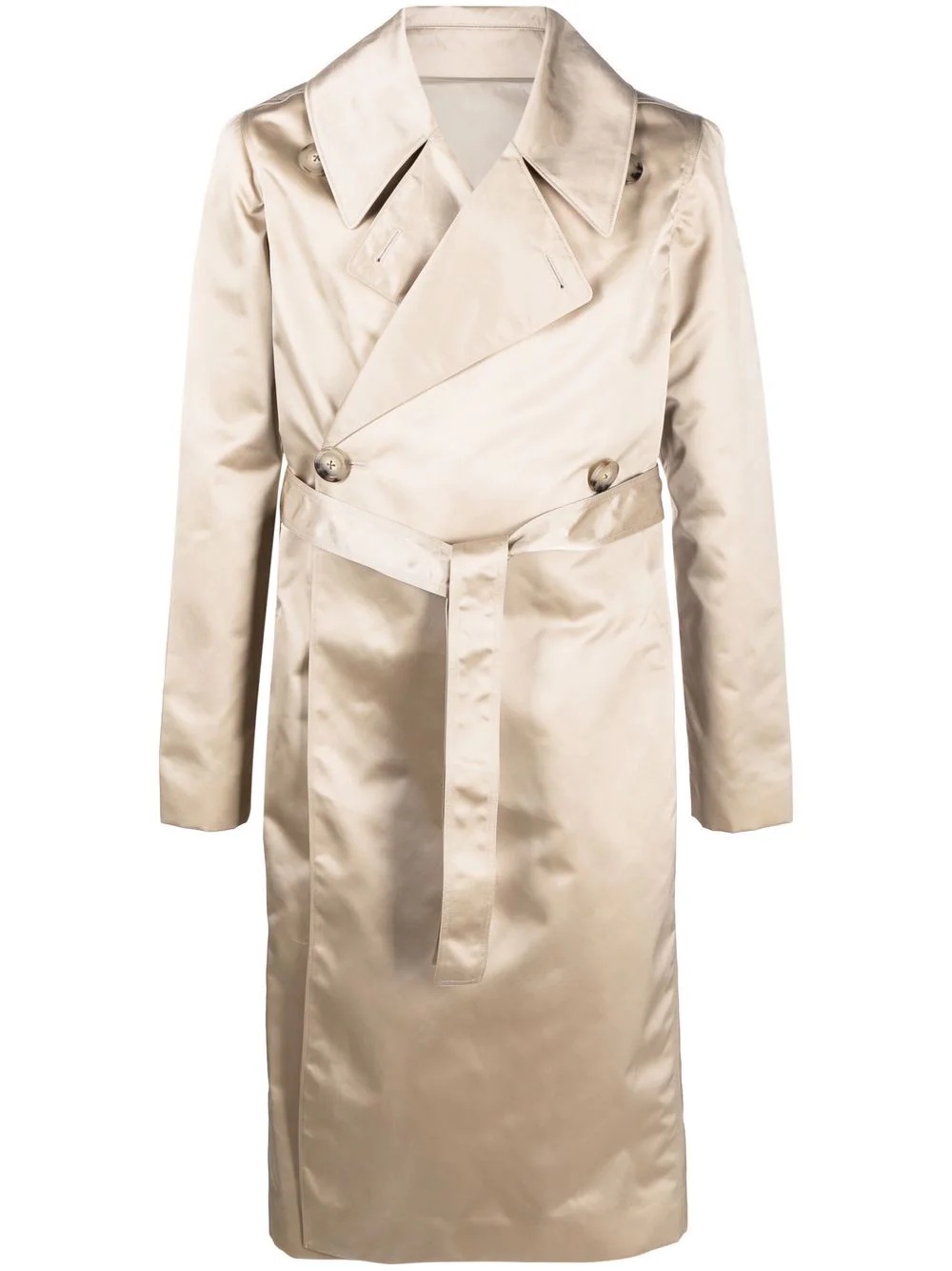 satin-finish trench coat - 1