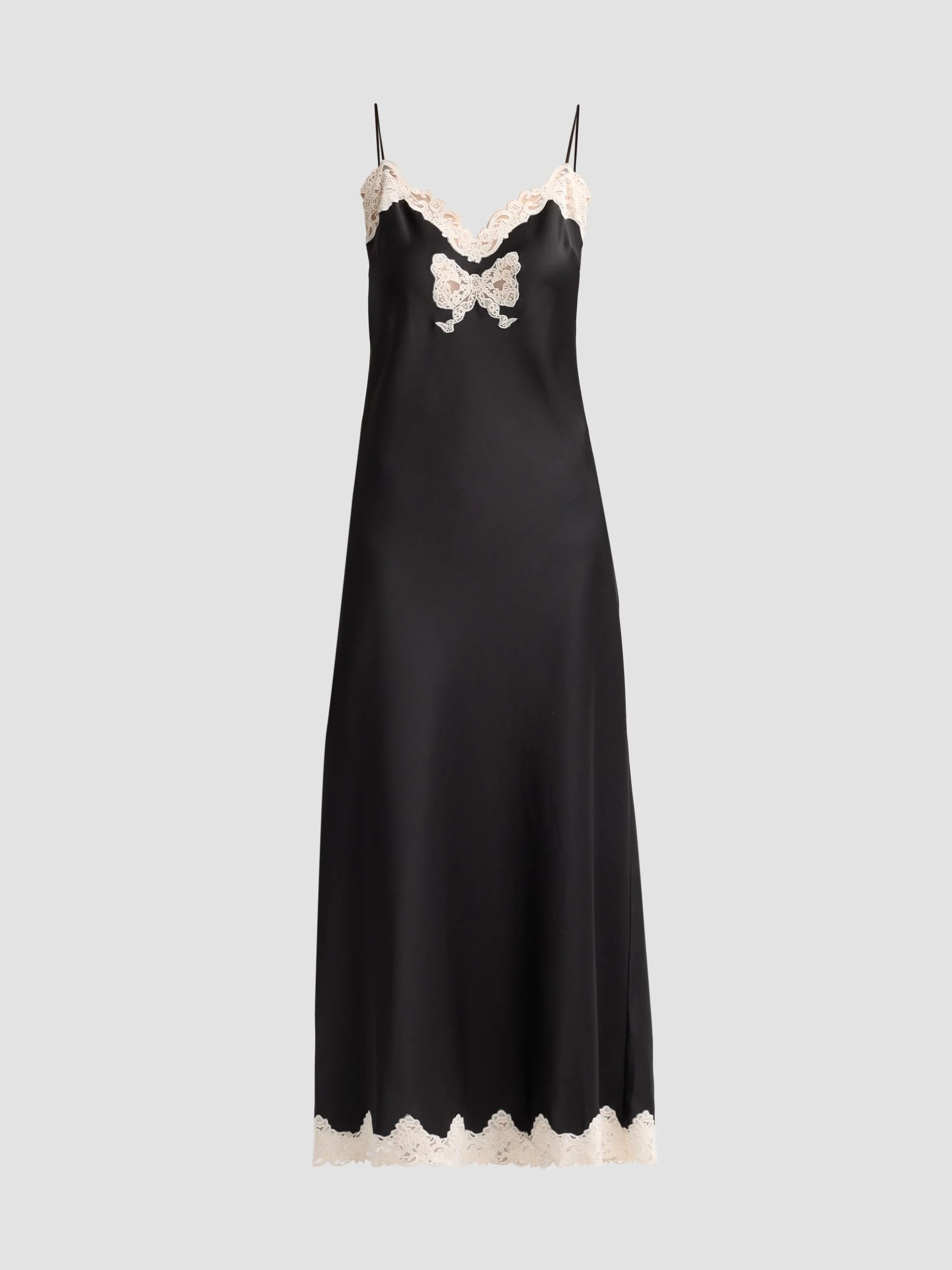 Women's Lomira Lace-Trim Crepe Midi Dress - Black - 1