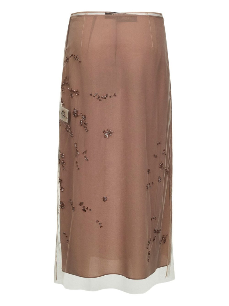 FENDI floral-embellishments midi skirt outlook