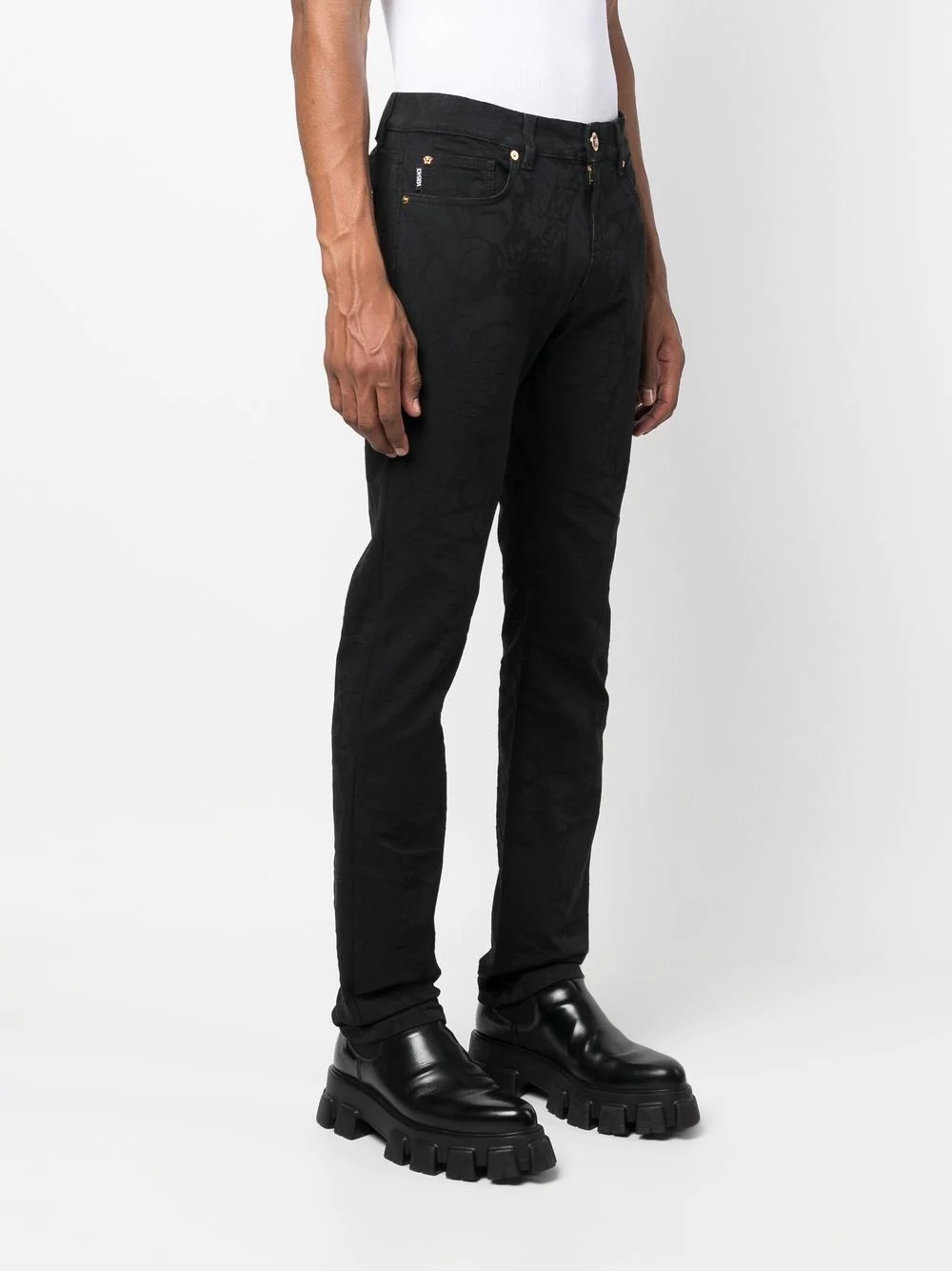 Medusa-patch skinny jeans - 3