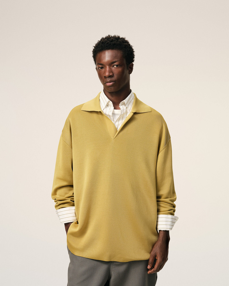 YELLOW WOOL LONG SLEEVES POLO 3
