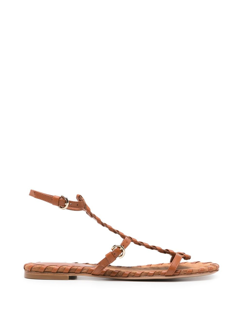 braided-trim sandals 1