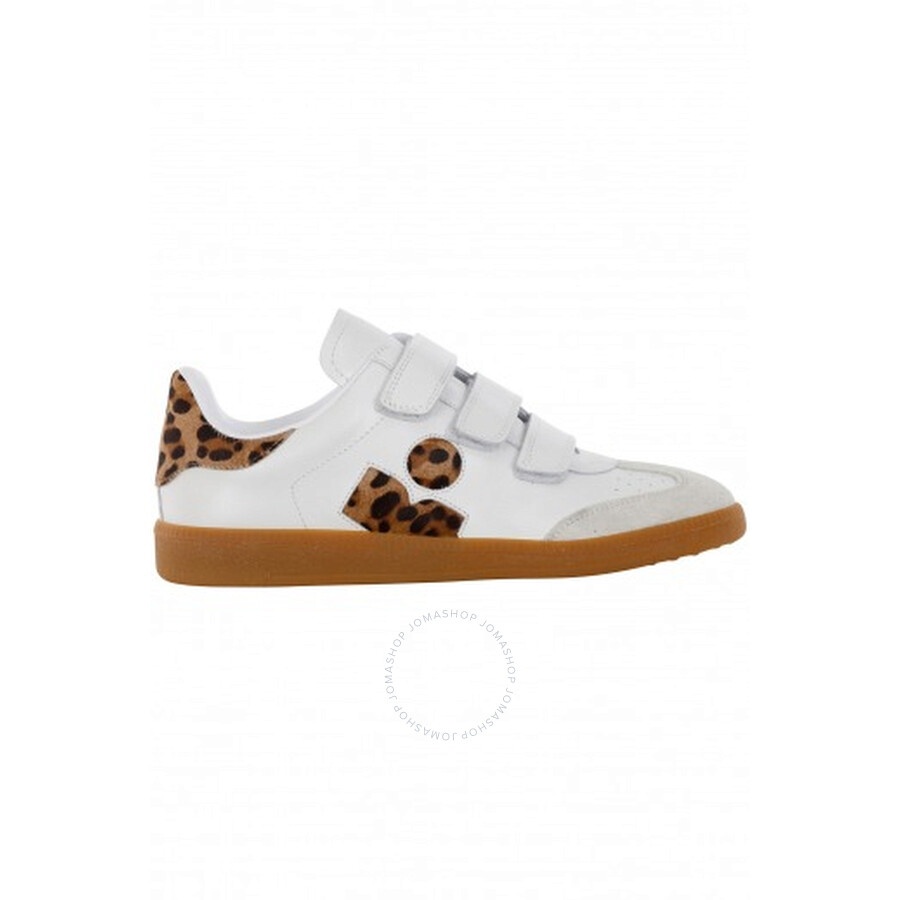 Isabel Marant Ladies Leopard Beth Printed Low-Top Leather Sneakers - 1