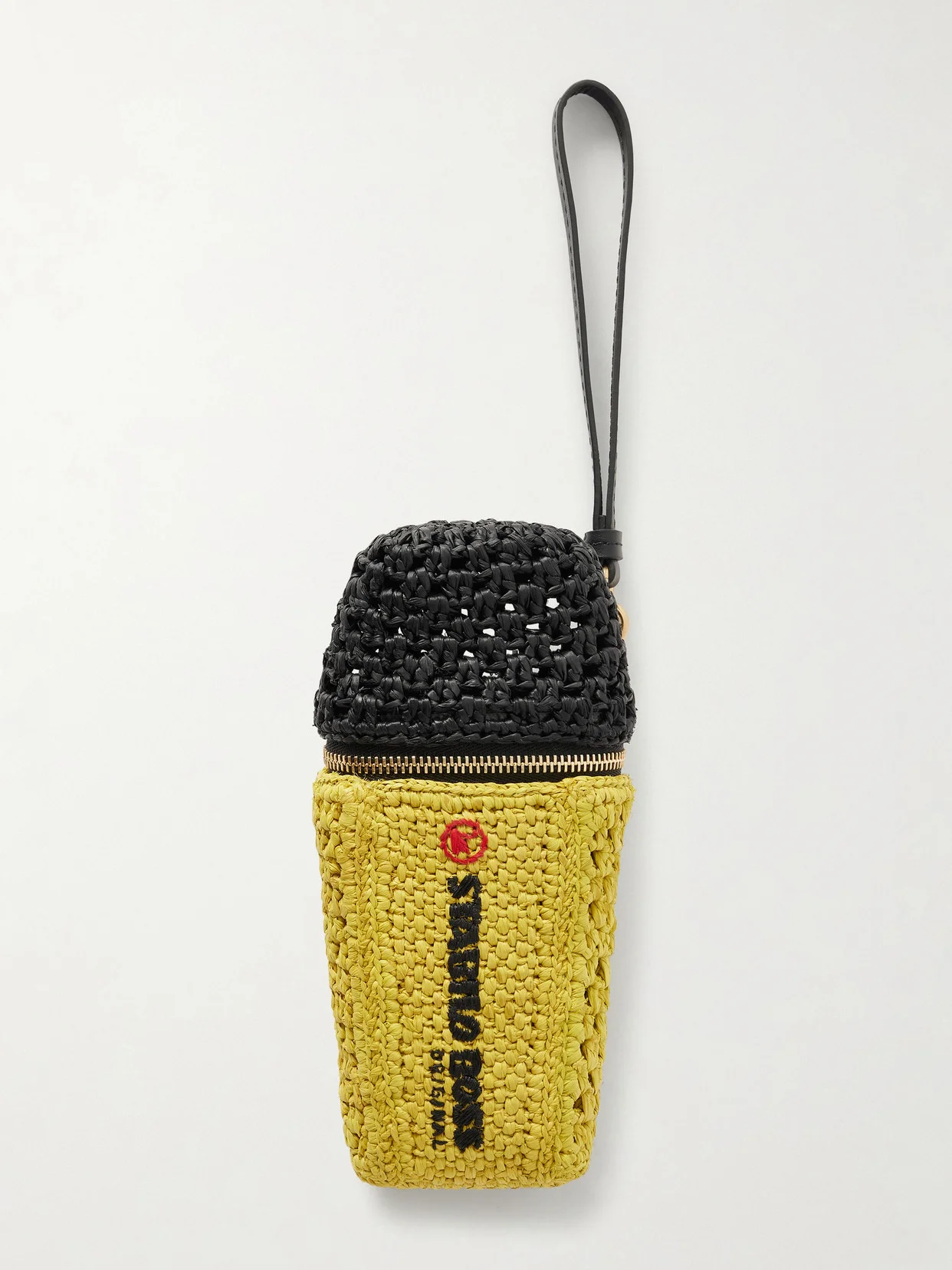 Stabilo Leather-trimmed Raffia Bag Charm - 1