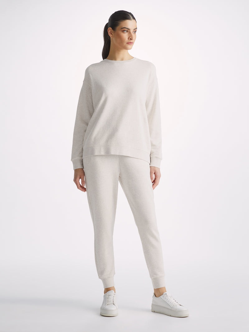 Derek Rose Women's Sweatpants Quinn Cotton Modal Stretch Oat outlook