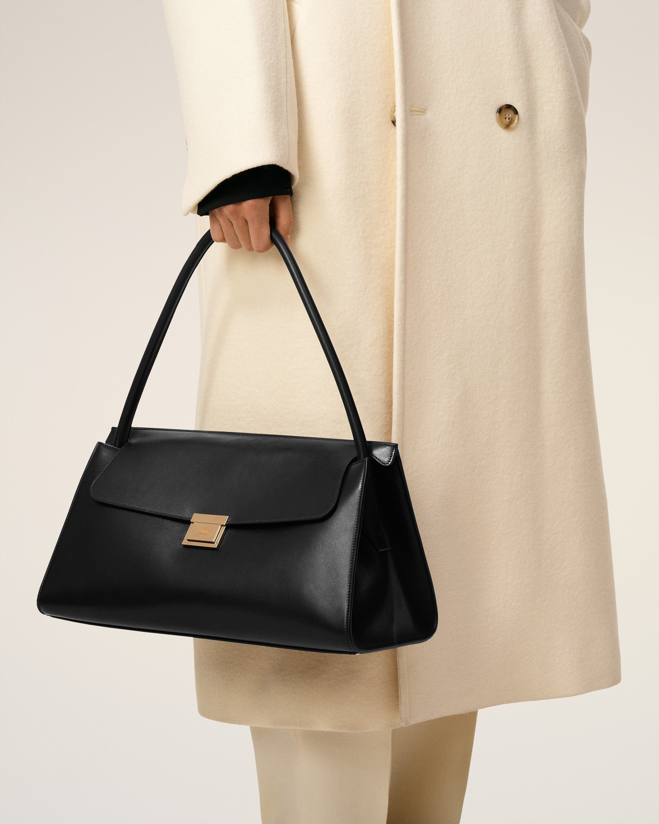 BLACK SMOOTH LEATHER MIMI BAG - 2