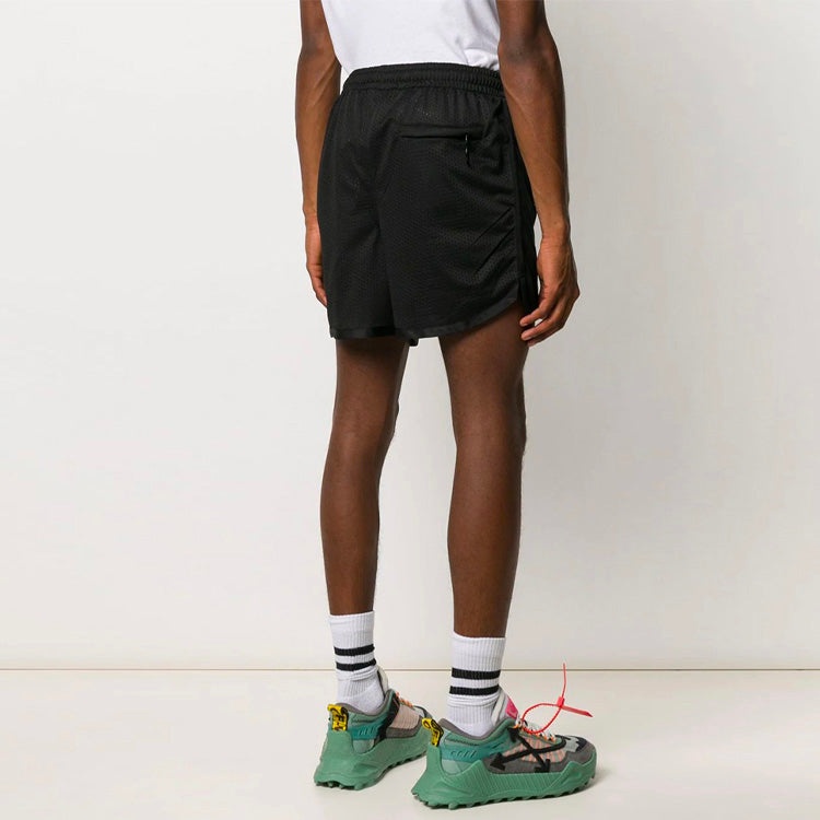 Men's Off-White CO VIRGIL ABLOH Rubber Strap Mesh Casual Shorts Black OMCI005S201010031088 - 4