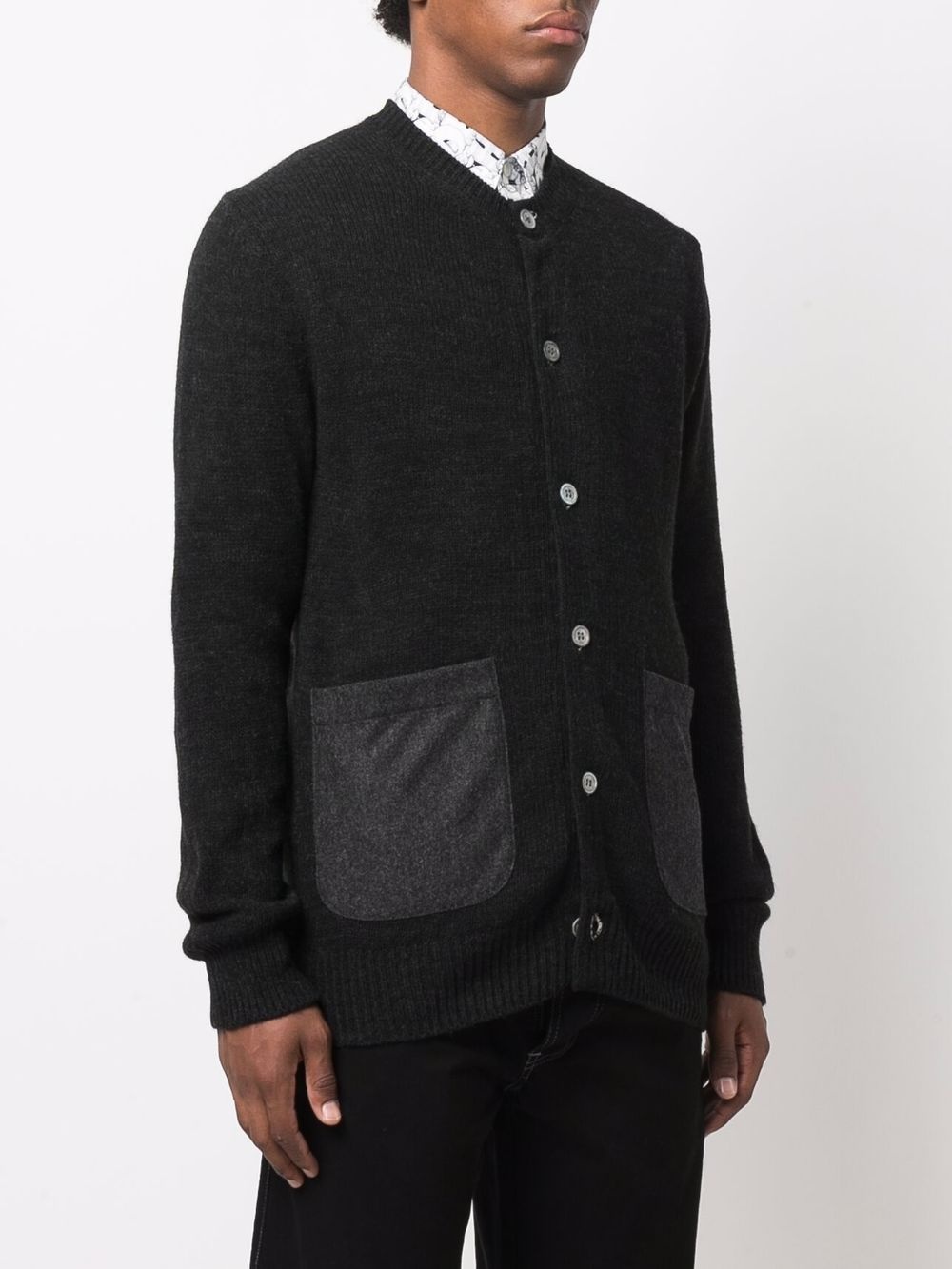 contrasting pocket knitted cardigan - 3