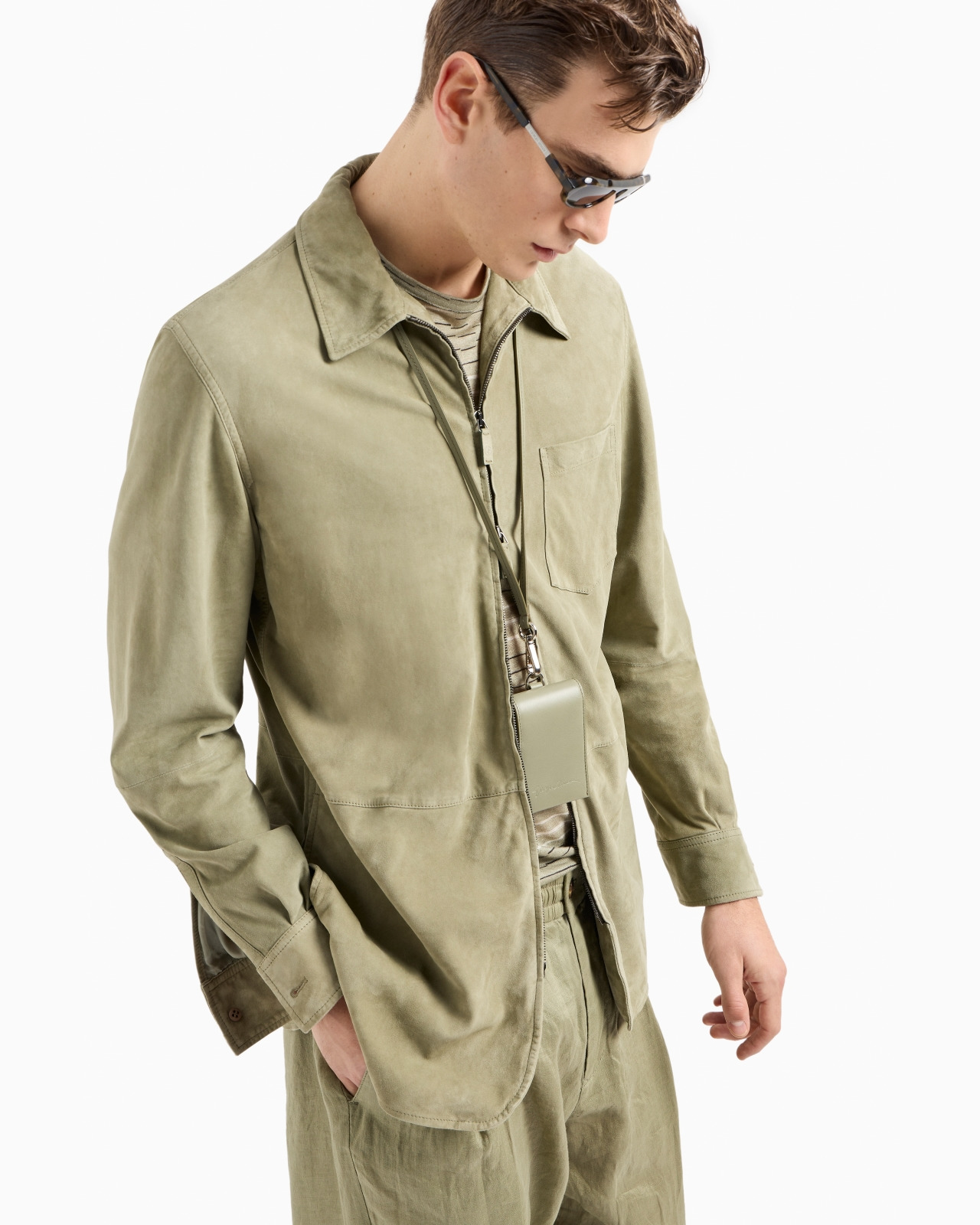 Suede-lambskin, single-breasted jacket - 6