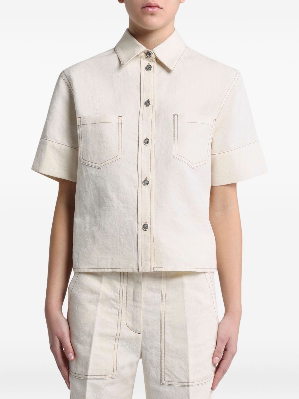 paisley-jacquard shirt - 3