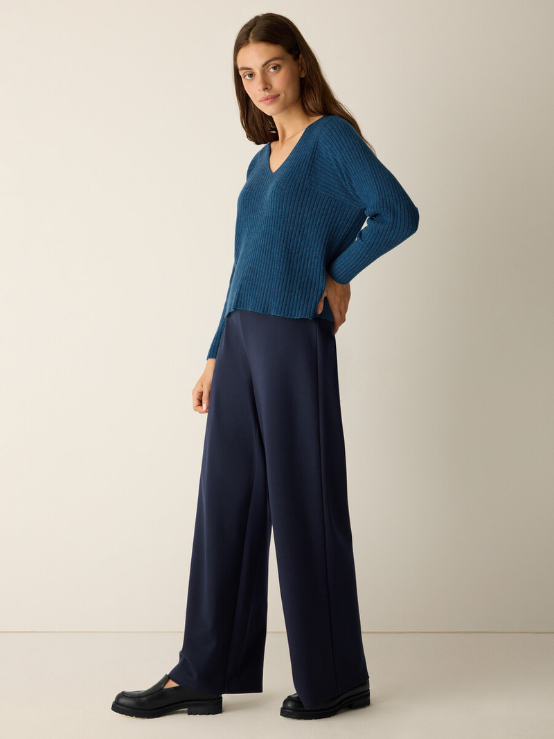 Italian Cashmere Ribbed V-Neck Top 3