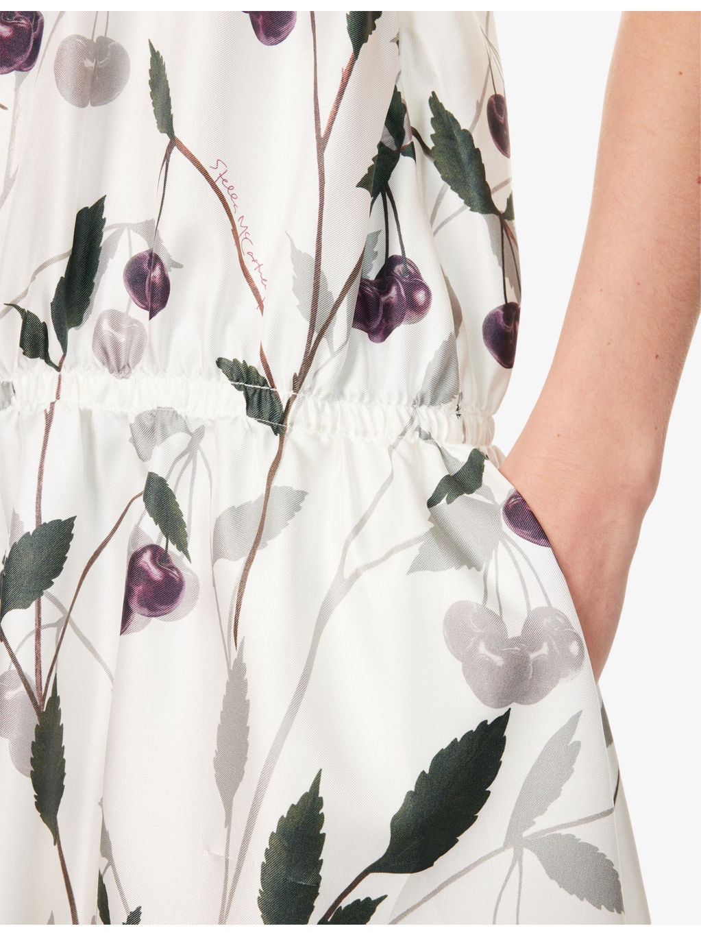 High Summer Cherry-Print Silk Mini Dress - 5