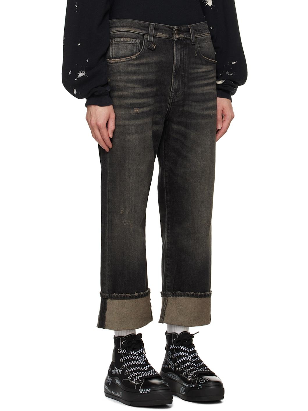 Black Cuffed X-Boyfriend Jeans - 2