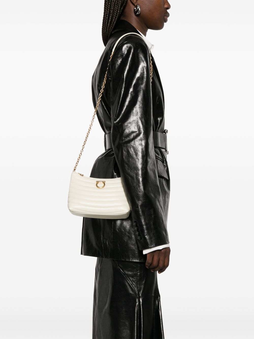Gancini-plaque shoulder bag - 2