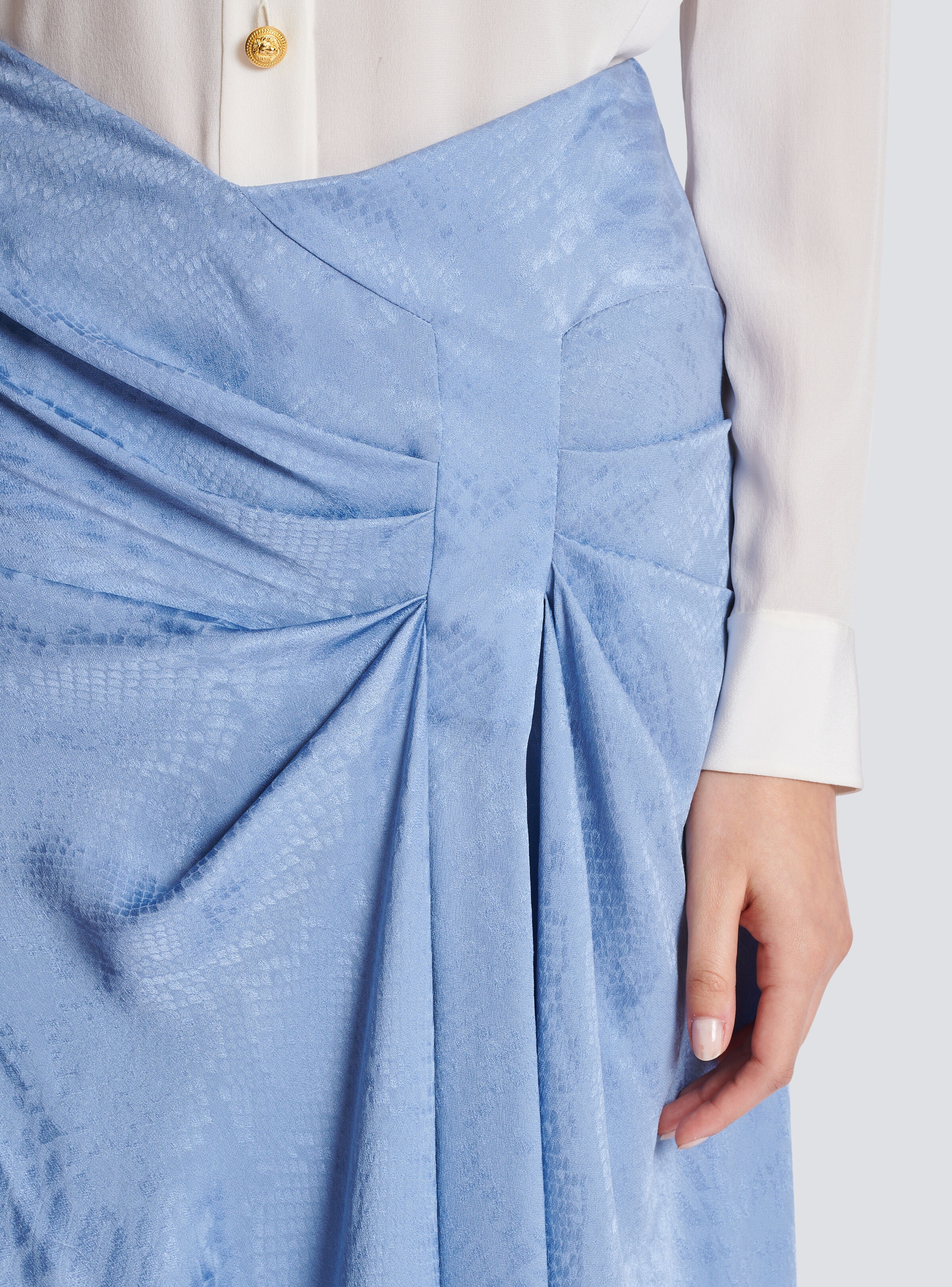 Snakeskin silk jacquard skirt - 7