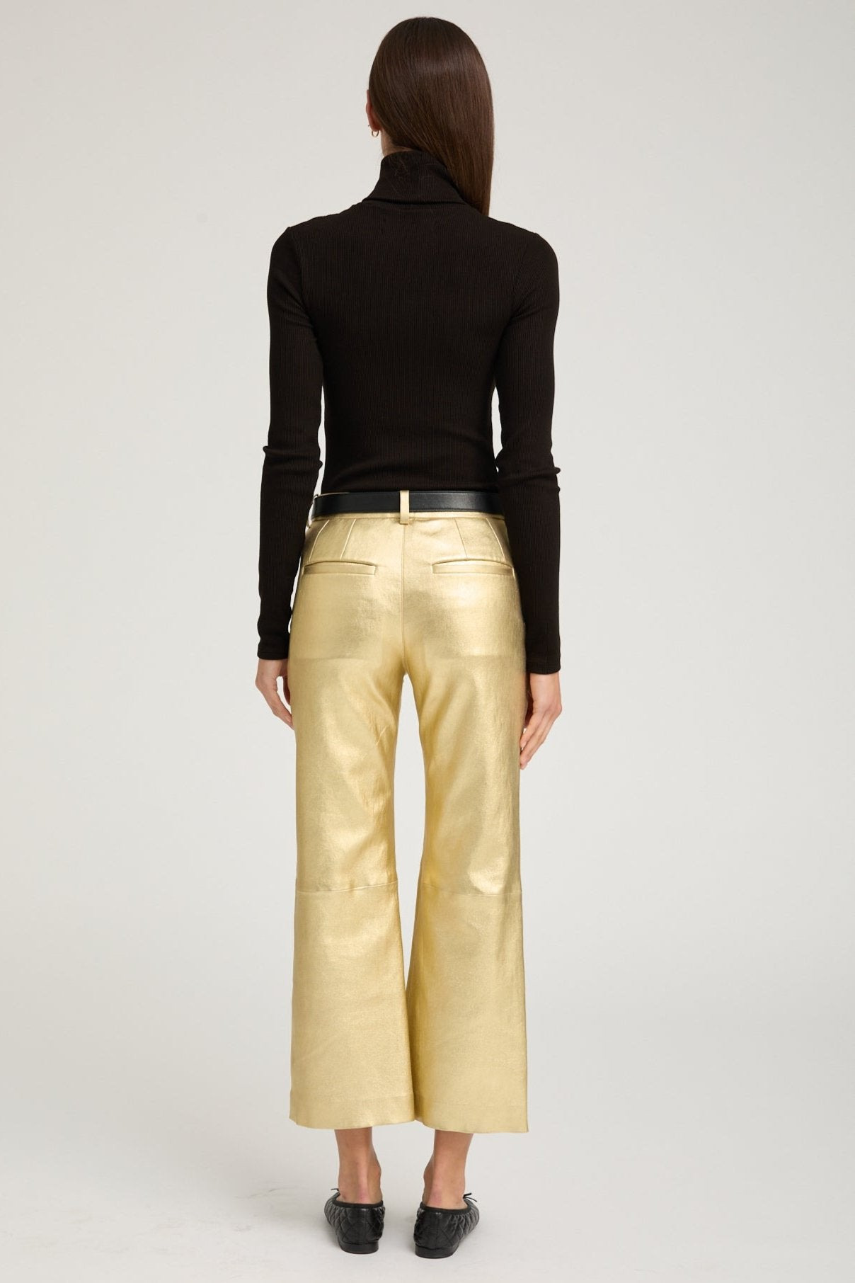 BLACK RIB LONG SLEEVE TURTLENECK - 3