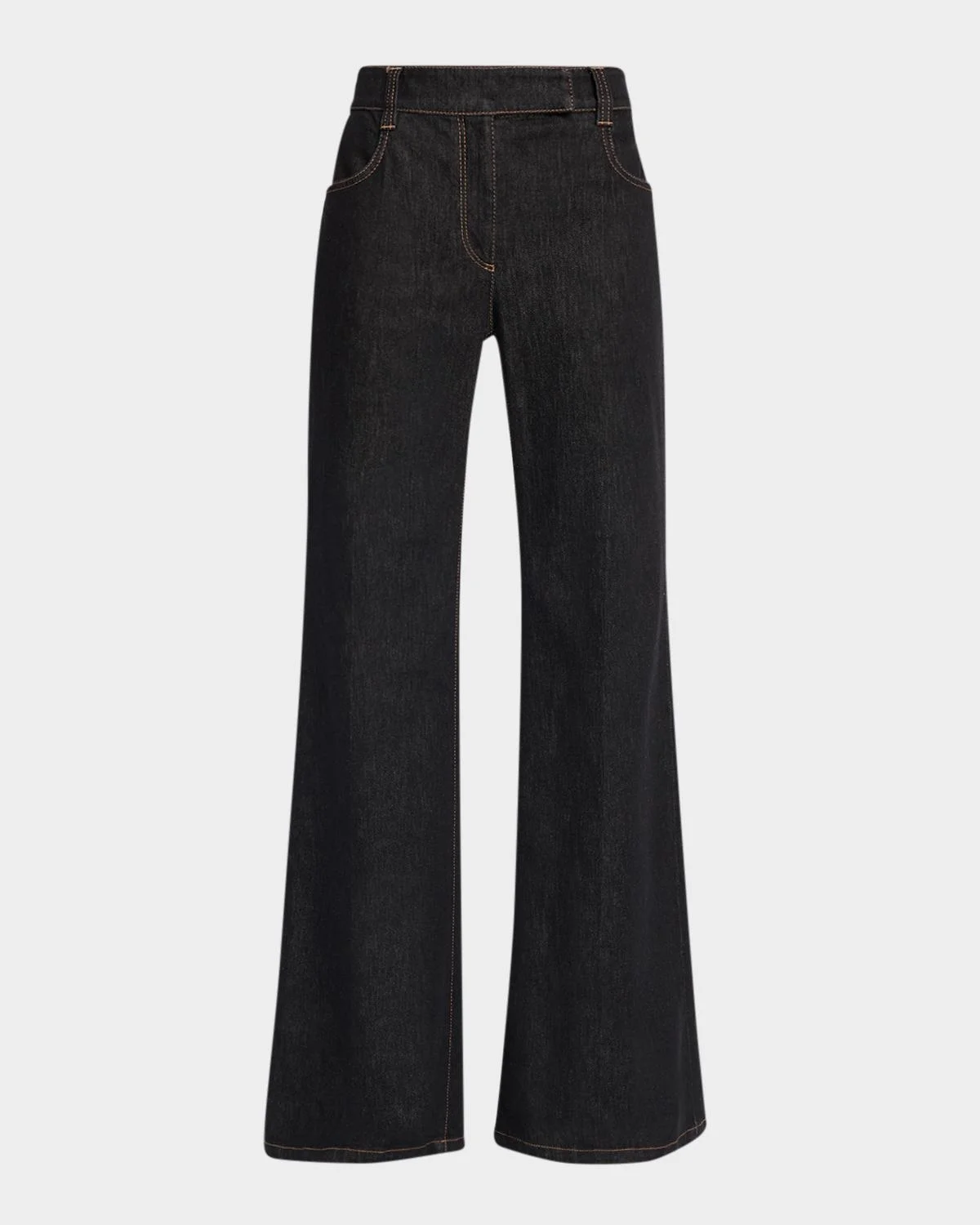 No Fade Stretch Denim Flared Jeans - 1