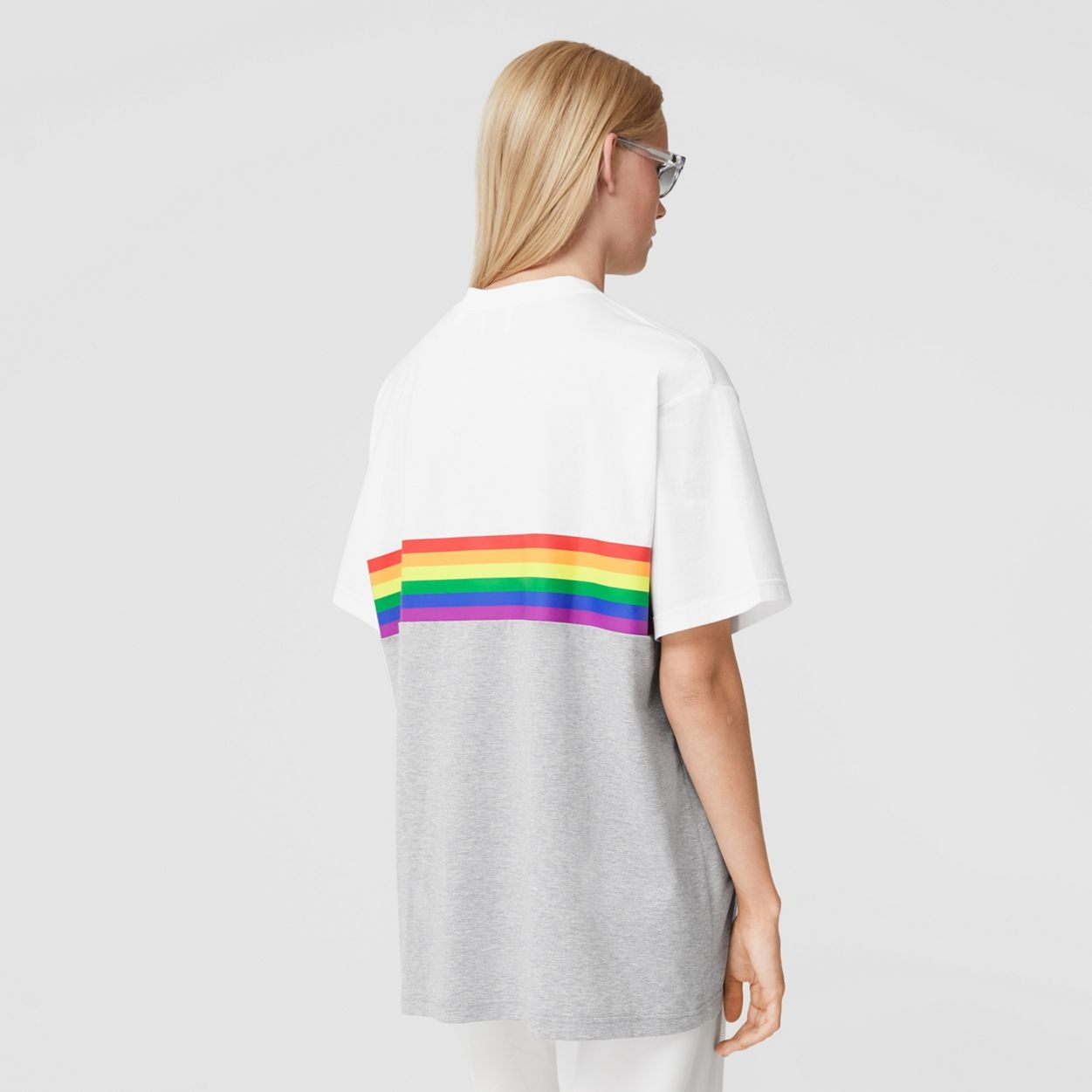 Rainbow Stripe Print Cotton T-shirt – Unisex - 8