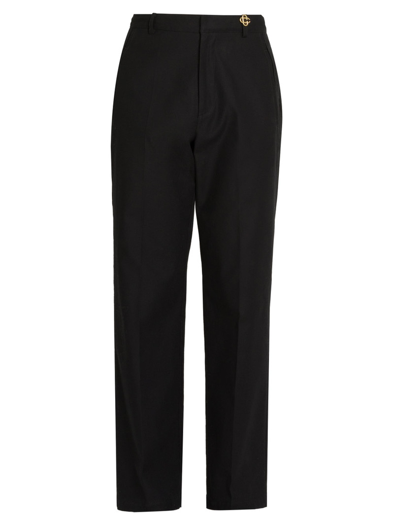 Men's Stretch-Cotton Mid-Rise Straight-Leg Chinos - Black 1
