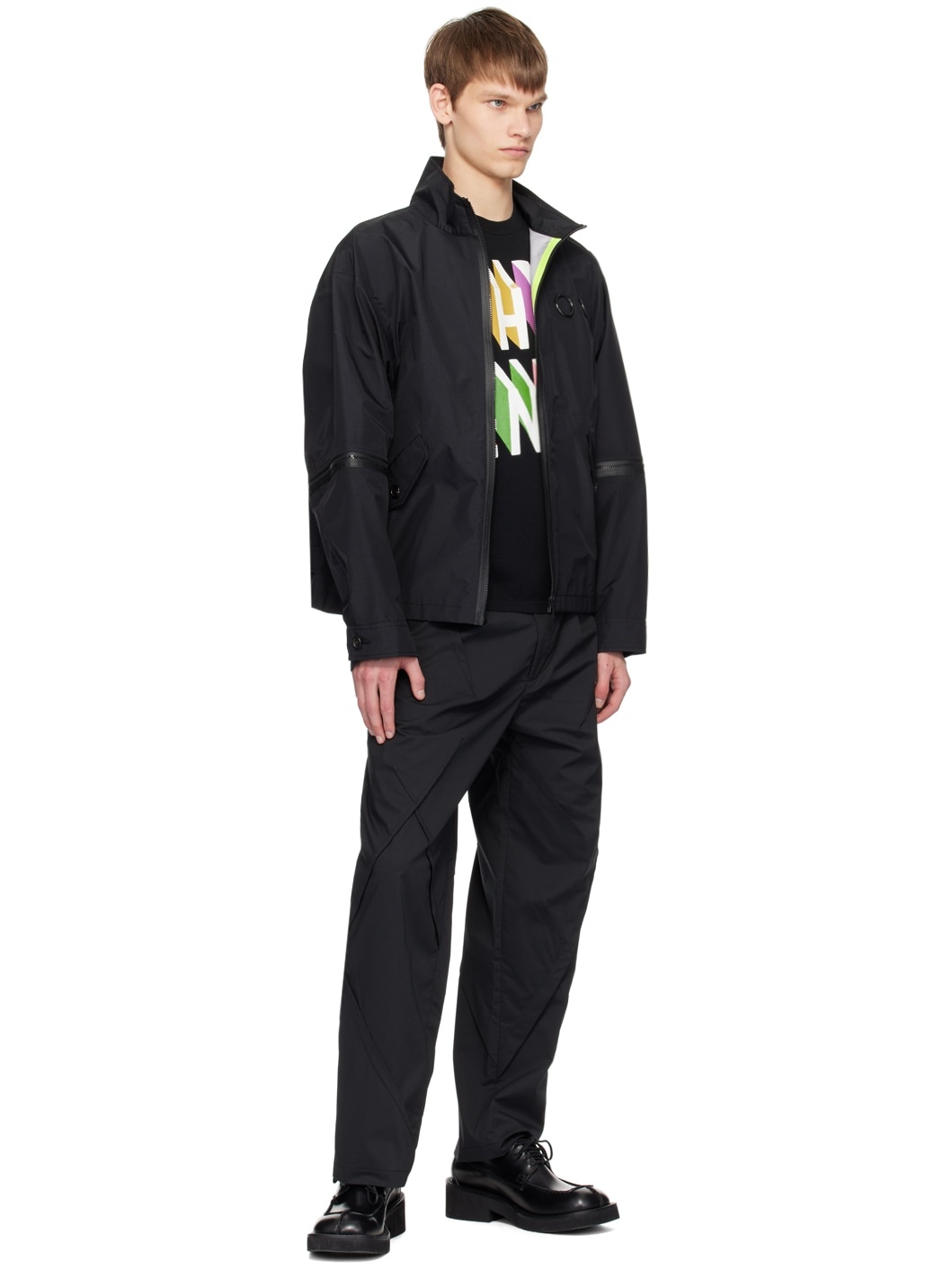 Black Paneled Trousers - 4