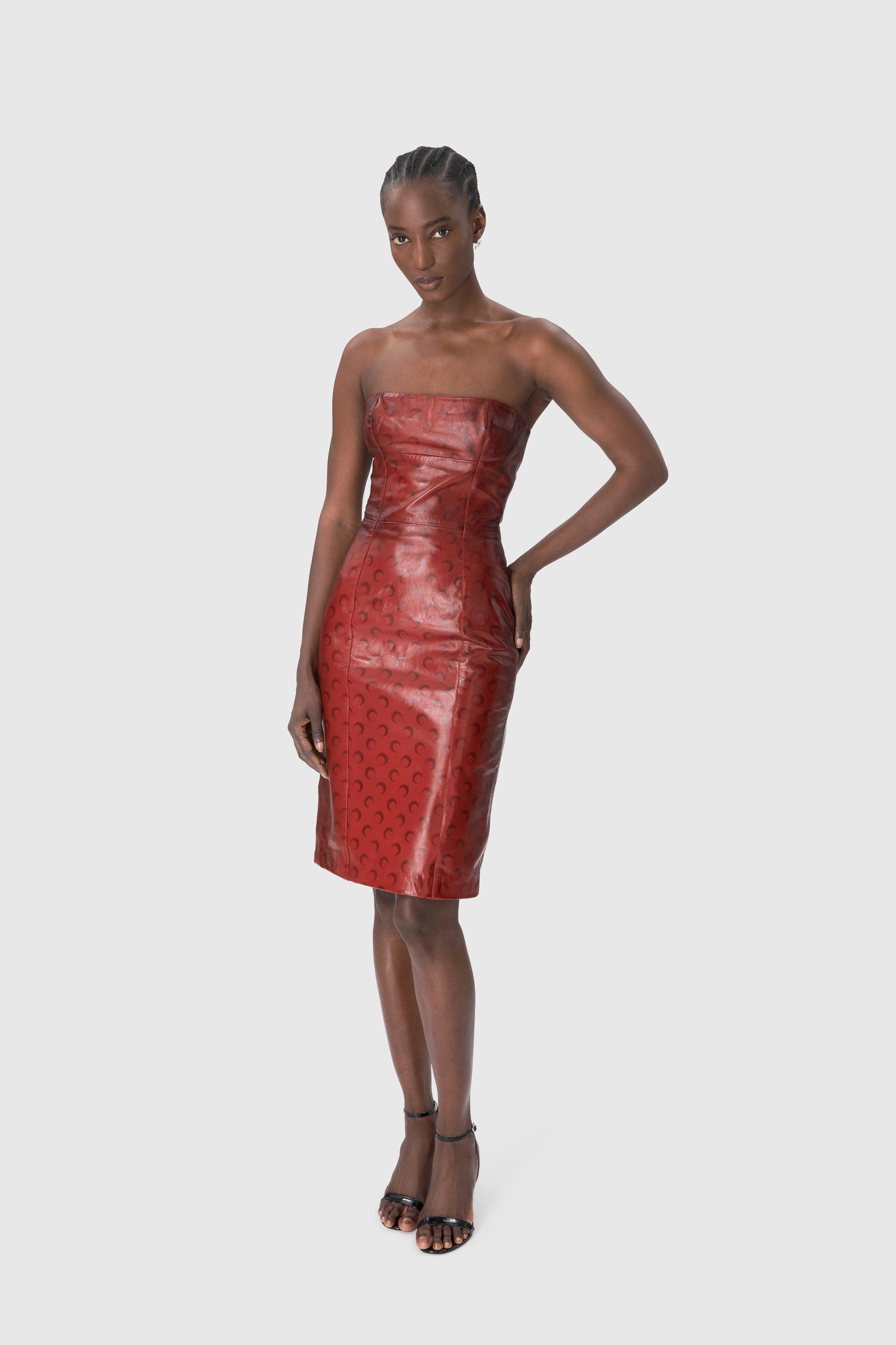 Moon Airbrushed Leather Mini Dress - 2