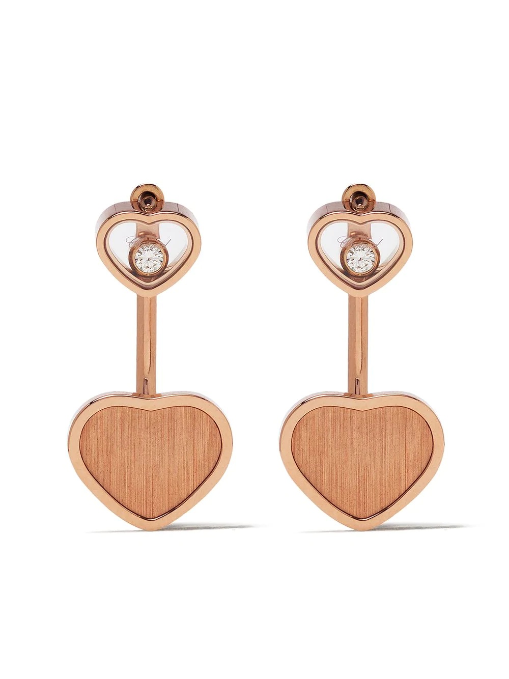 x 007 18kt rose gold Happy Hearts - Golden Hearts diamond earrings - 1